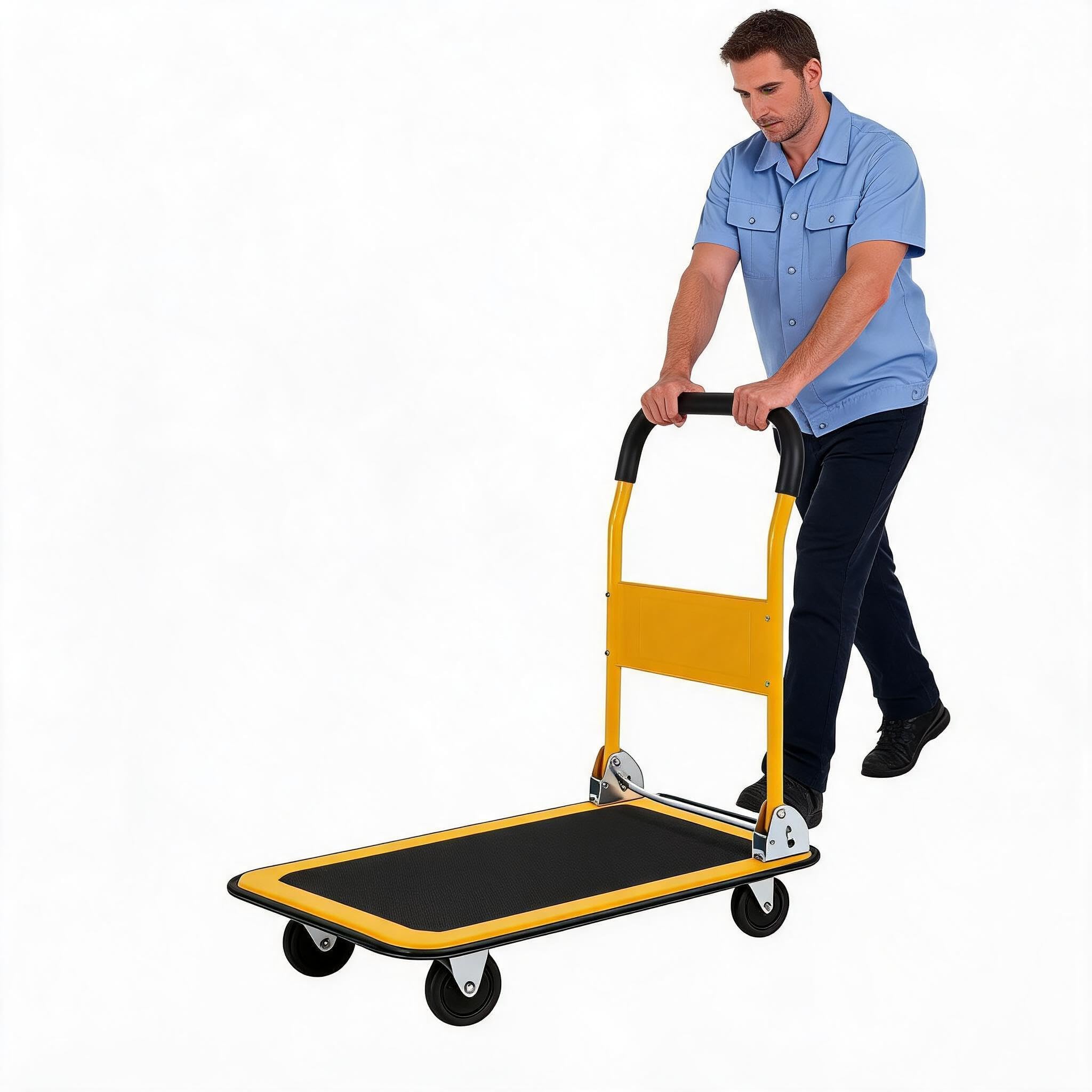 Garvee Chariot Transport Pliable 200kg – Plateforme 73x47cm, roulettes