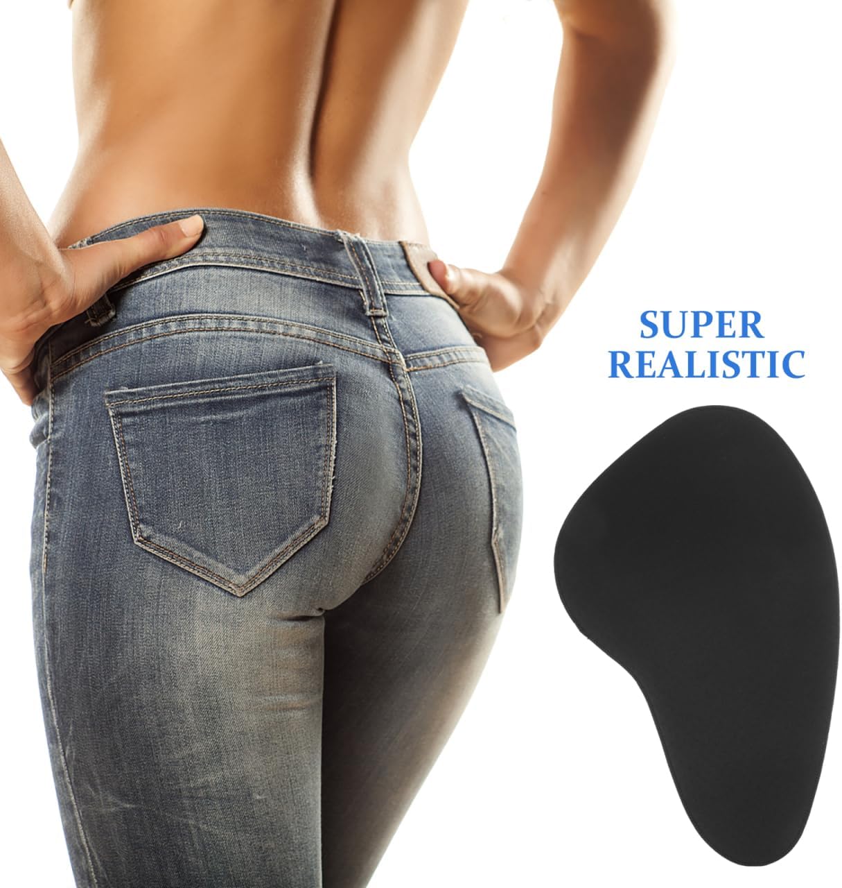 Reusable Sponge Butt Lift Pads Hip Thigh Enhancer Inserts for Women Underwear Natural Curves Comfortable Fit 2 Pack 14.56X9.05X0.78In Black