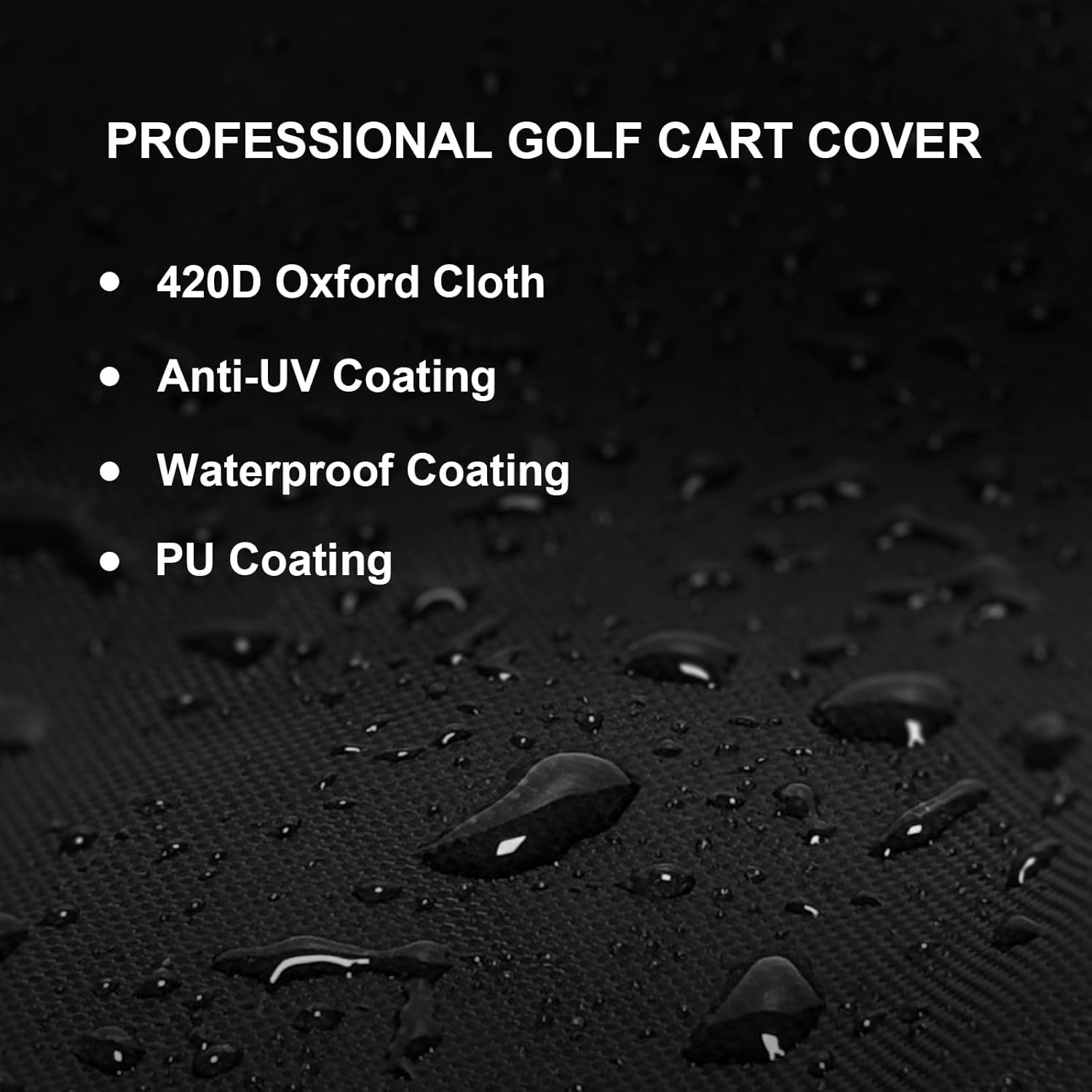 Heavy Duty Golf Cart Cover, Waterproof Golf Cart Cover, Oxford Fabric, Waterproof Zipper, Fits for 2/2+2/4 Passenger Yamaha, EZGO, Club Car, Honda