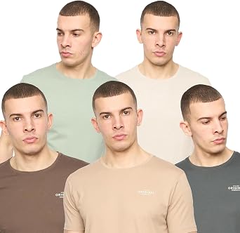 Crosshatch - BASICNATURAL T-Shirts - Man S White/Navy/Denim blue/Blue/Heather grey, White / Navy / Denim Blue / Blue / Grey Ch, S