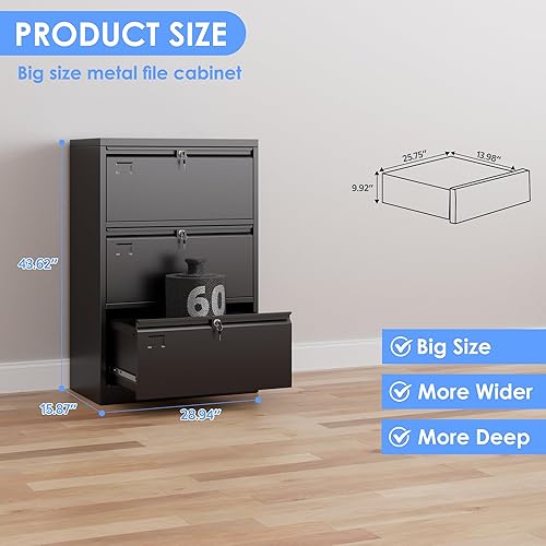 Vista 78 de SUXXAN Archivador de 4 cajones, gabinete de almacenamiento vertical de metal con cerradura, archivador vertical de acero para oficina y hogar