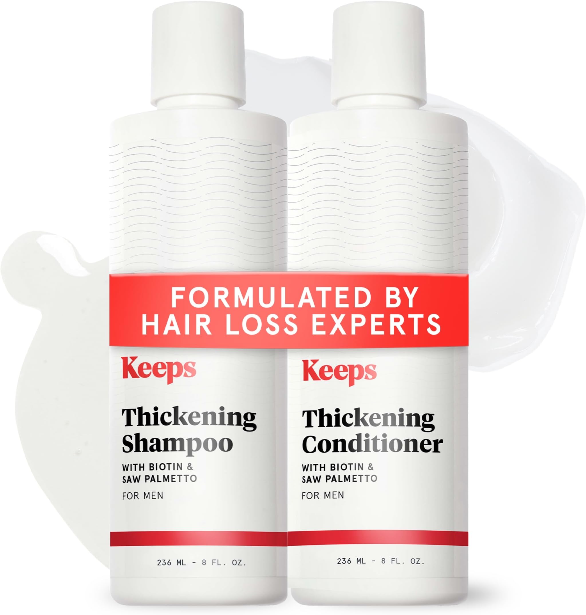 Thickening Shampoo & Conditioner Set - Treatment for Thinning Hair & Hair Loss - Regrowth for Fuller, Thicker Looking Hair - Infused with Biotin, Caffeine, Saw Palmetto