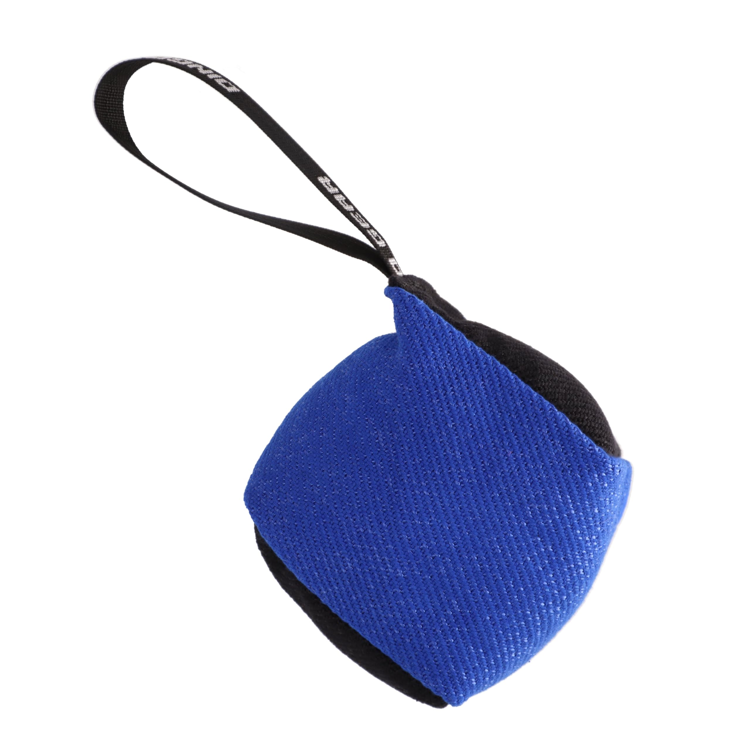 Dingo Gear Beißwurst Hundespielzeug Nylcot 10x10 cm Schwarz/Blau | Mit Griff, Würfelform, Ideal für Training und Spiel, S02776