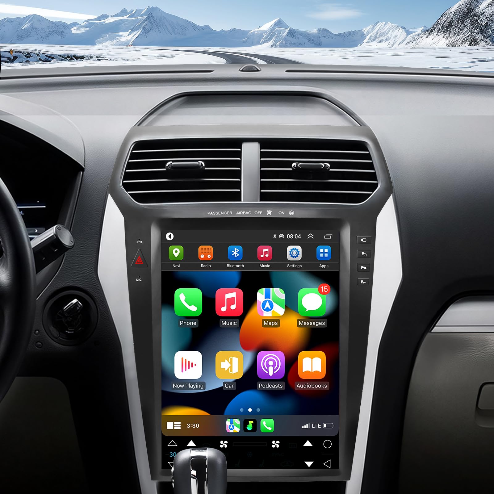 4+64G Car Radio Stereo for Ford Explorer 2011-2019 Stereo 12.1 inch Touch Screen Tesla Style Head Unit Replacement with Wireless Carplay & Android Auto GPS Navigation DSP Bluetooth 4G WiFi FM/AM SWC-image-18