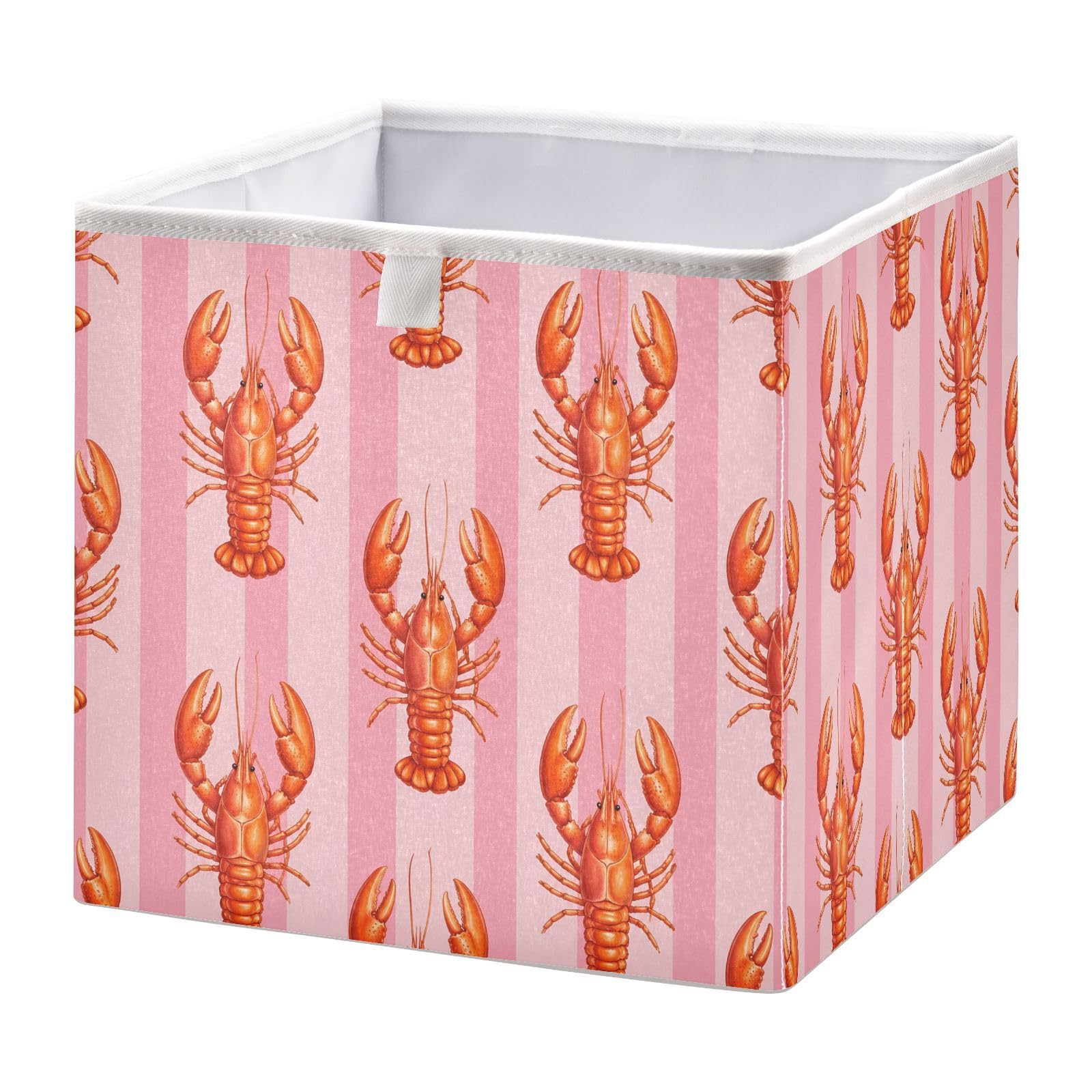 Ewusp Lobster Cube Storage Boxes 28x28 cm Foldable Closet Organiser Bin Holiday Basket Baby Basket for Nursery Bedroom Office