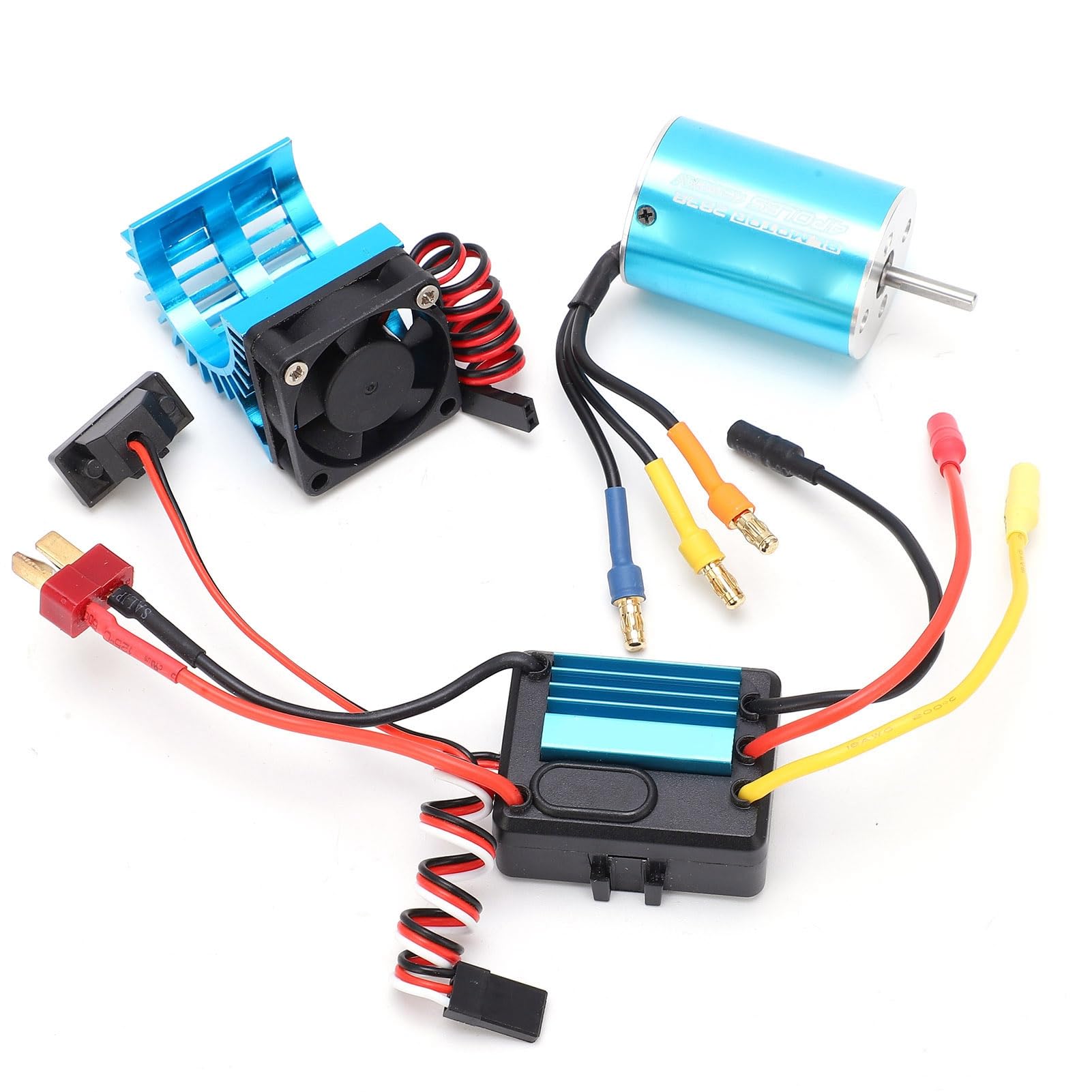 Generic 2838 4500KV Wysokowydajny Zestaw Silników Bezszczotkowych do 1/14 1/16 /18 RC Car Stop Aluminium Niebieski,6x1, Cala