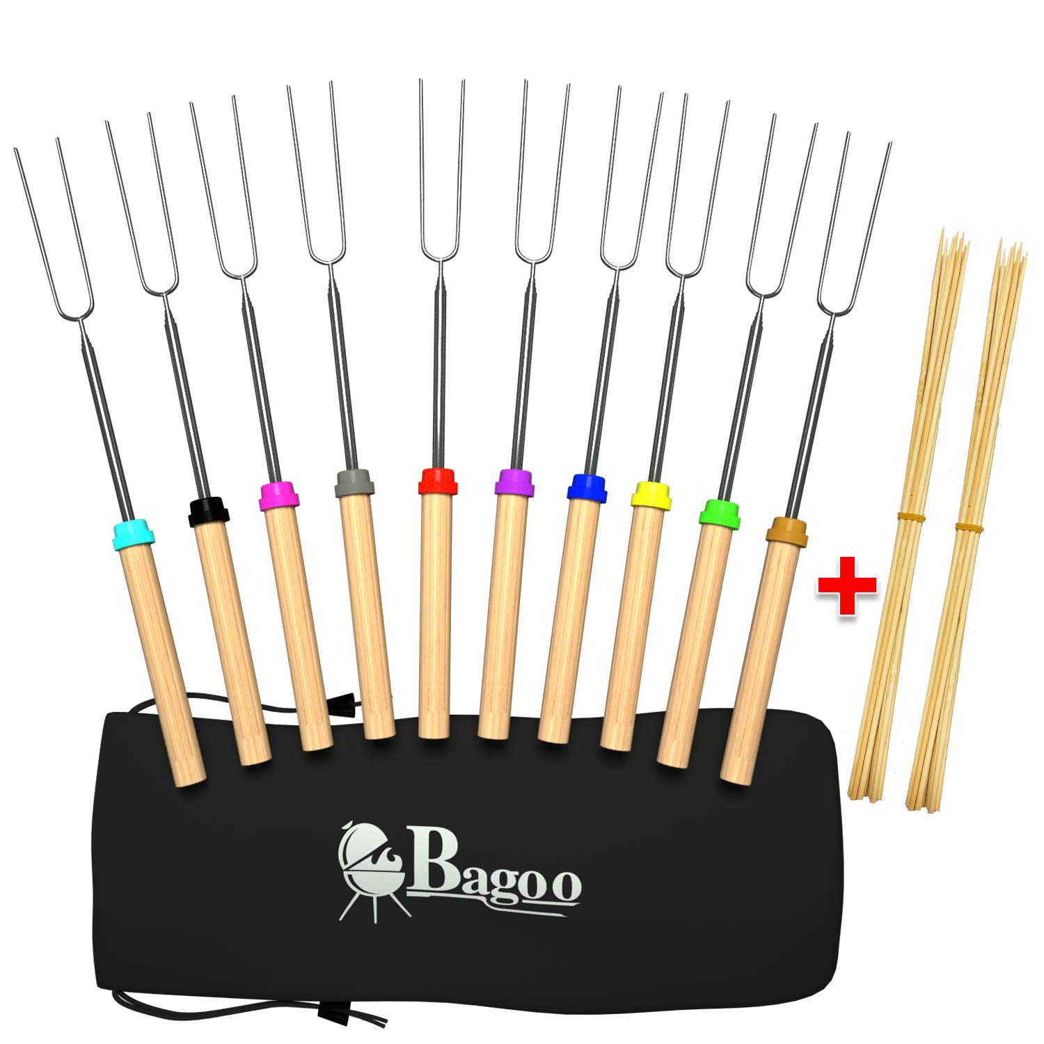Buy BAGOO Roasting Sticks Marshmallow Roasting Sticks BBQ Hot Dog Forks