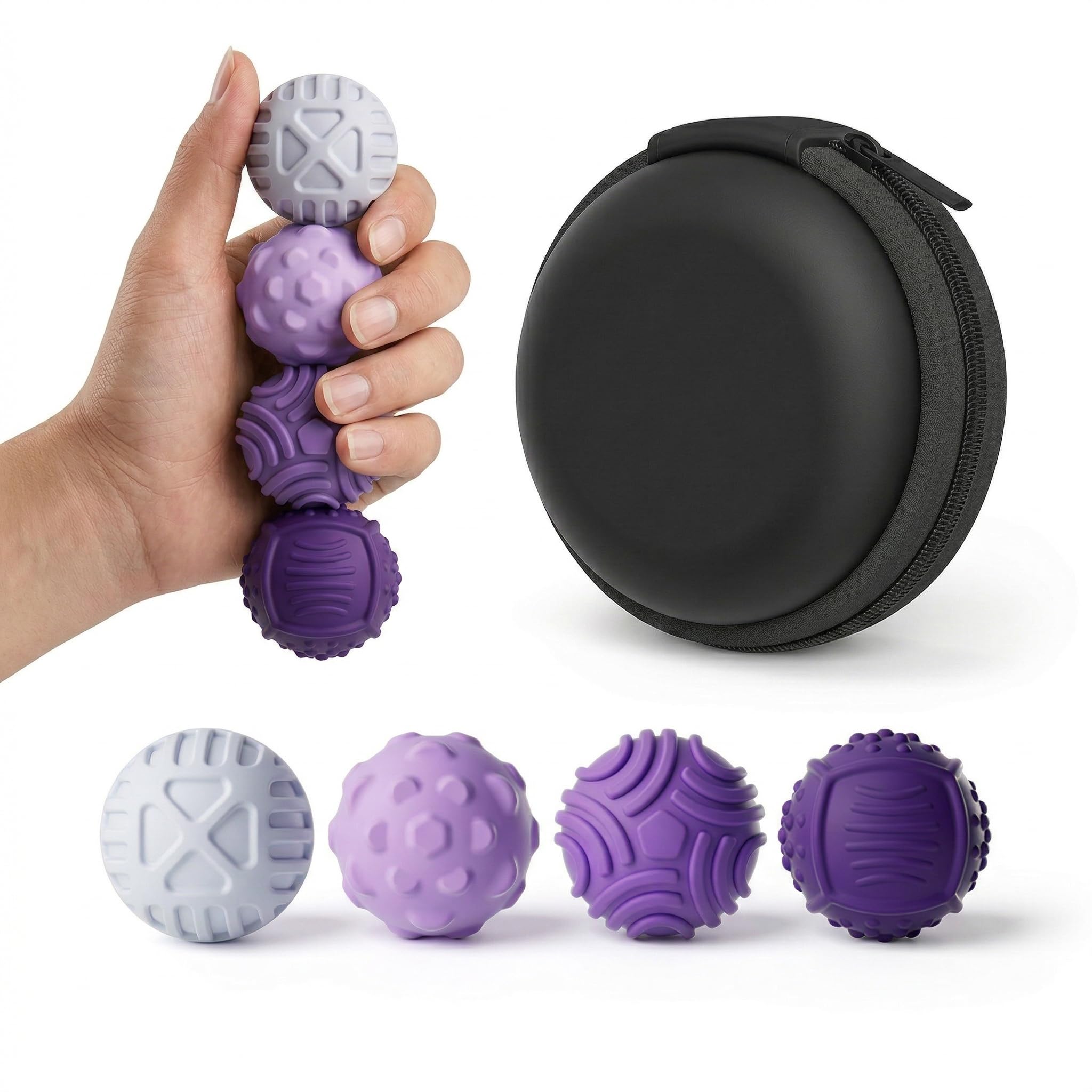 Magnetyczne silikonowe piłki, Fidget Toys dla dorosłych i młodzieży, zestaw 4 sztuk, redukujące stres, zabawki sensoryczne w przypadku ADHD i stanów lękowych, gadżety na biurko, prezent dla kobiet