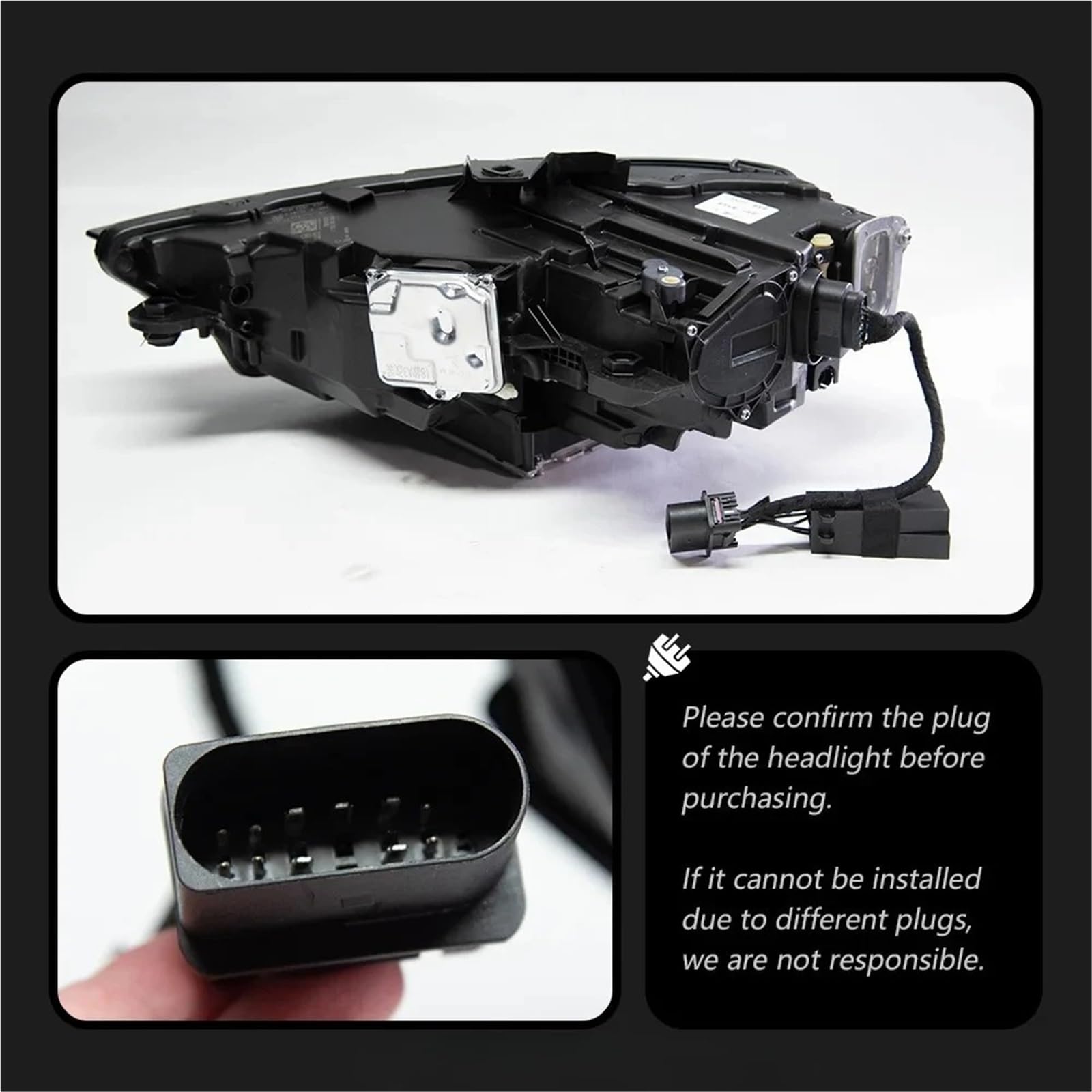 Faro Anteriore per Audi A3 2013-2020 8V MQB Faro Anteriore Lente proiettore DRL Accessori automobilistici Anteriori Luci Auto Gruppo Faro Auto(,-)