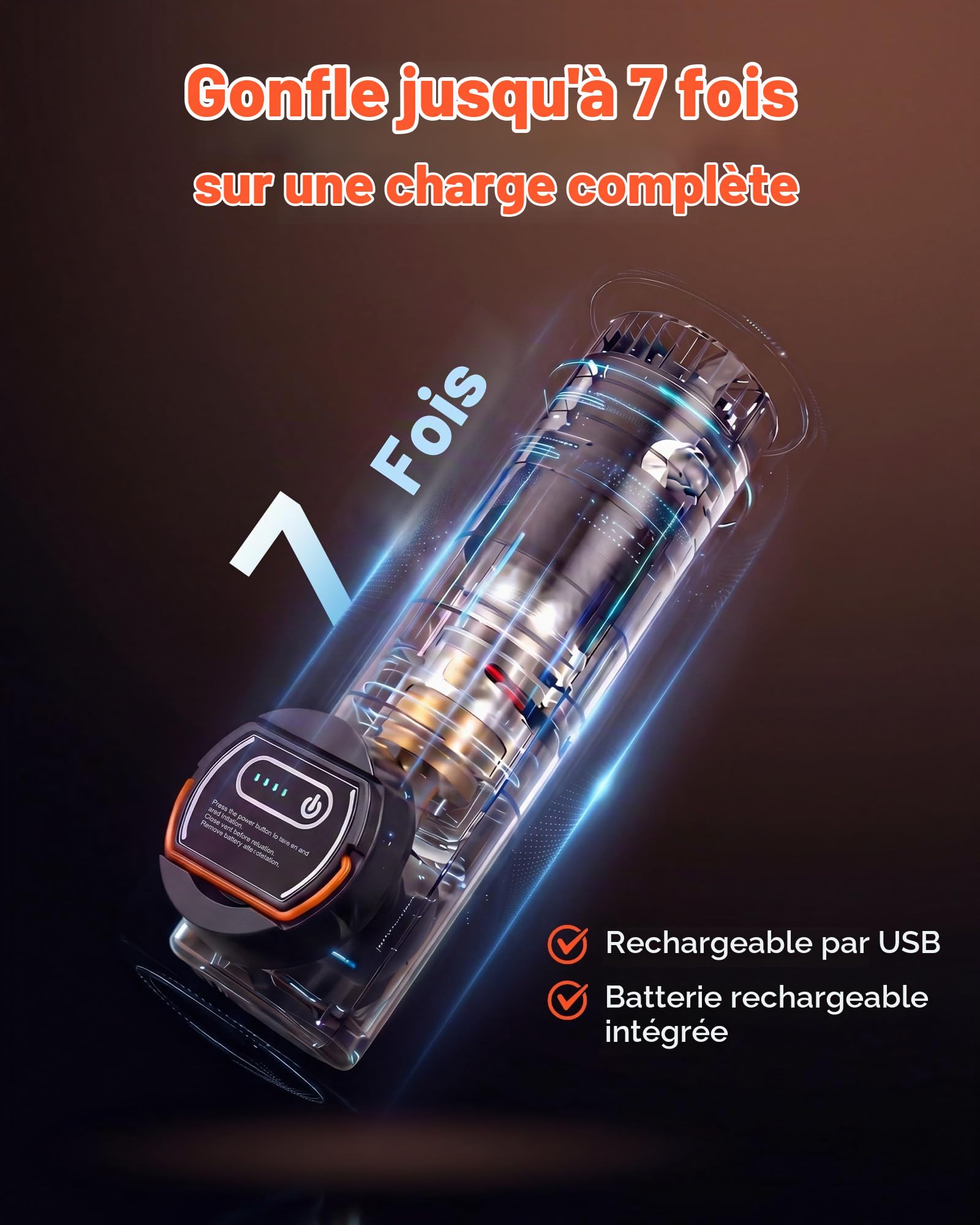 VEVOR Tente Gonflable 6 Personnes Pompe Rechargeable Tente de Camping Beige, pour Randonnée et Pique-niques en Famille, avec Tubes d'Air en TPU, 4 Grandes Fenêtres en Maille, Sac de Transport Portable