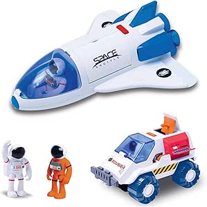 ASTRO VENTURE Deluxe Space Playset Toy - Transbordador Espacial, Estación Espacial Y Cápsula, Space Rover Y Cohete Con Luces Y Sonido - Juguetes Espaciales Para Niños Y Niñas