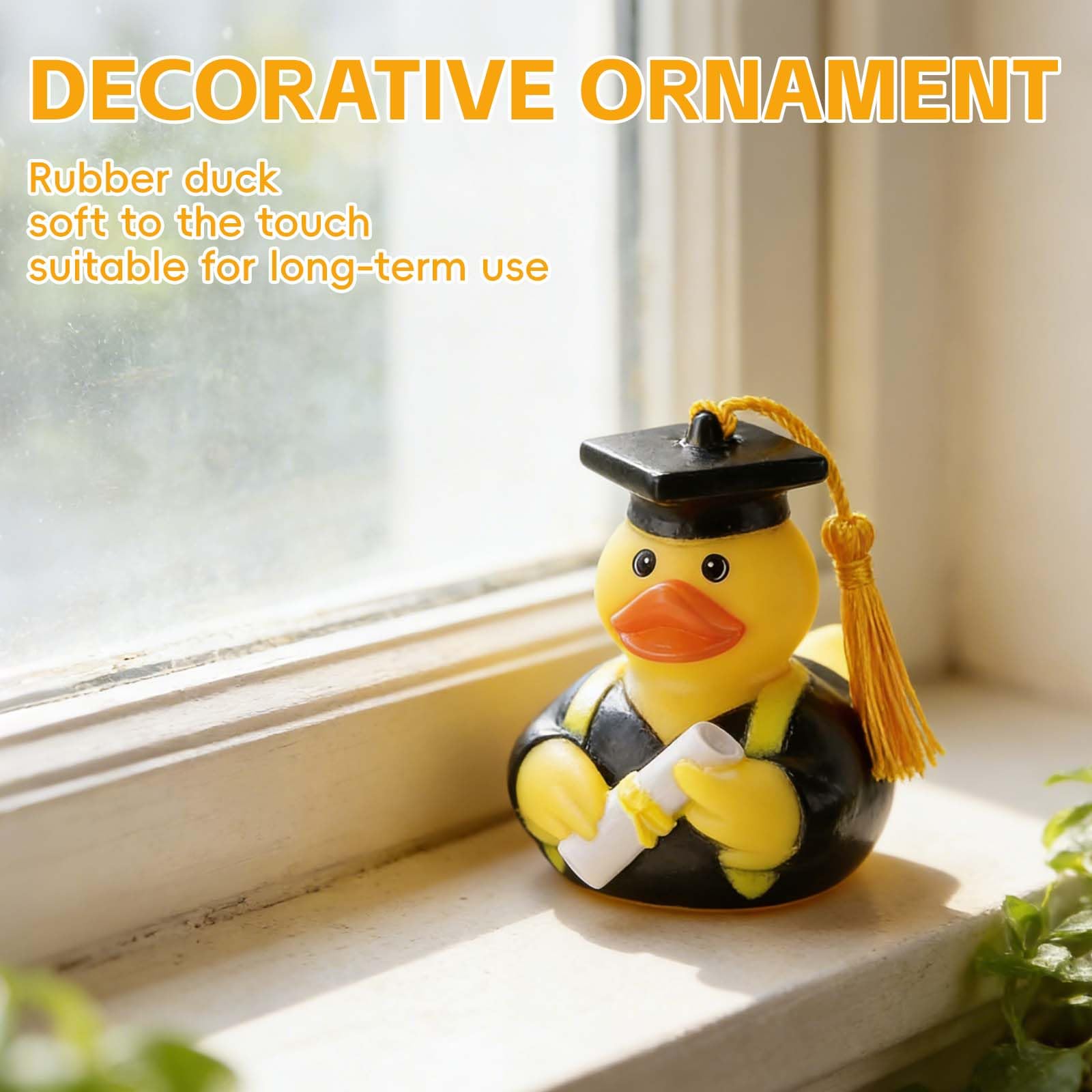 1 Piezas Patitos De Goma Pato Baño Gorro Graduado Pergamino Regalo Original Divertido — view 6