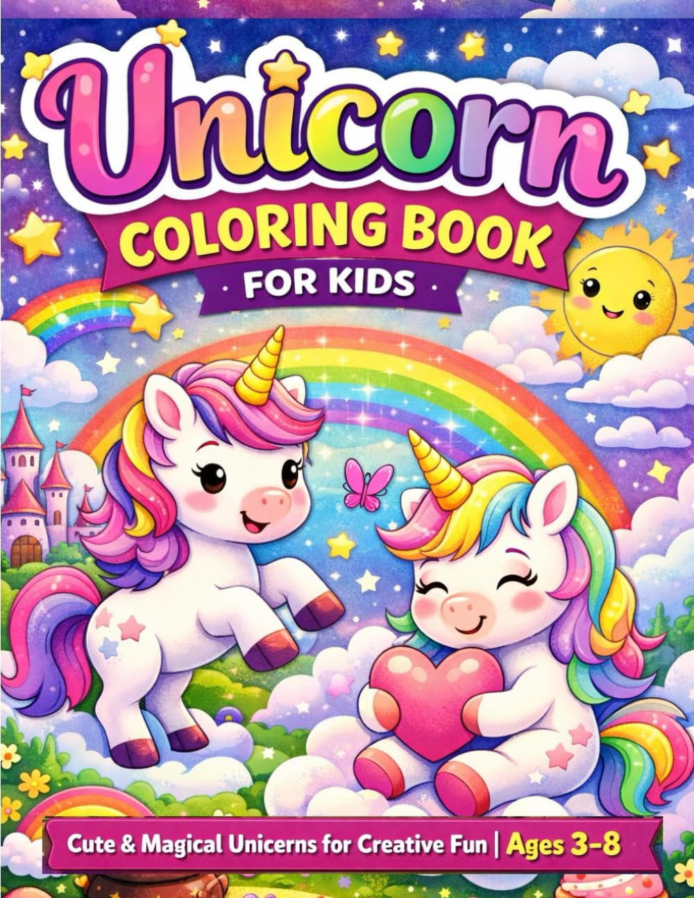 Unicorn Coloring Book for Kids: Cute & Magical Unicorns for Creative Fun | Ages 3–8
