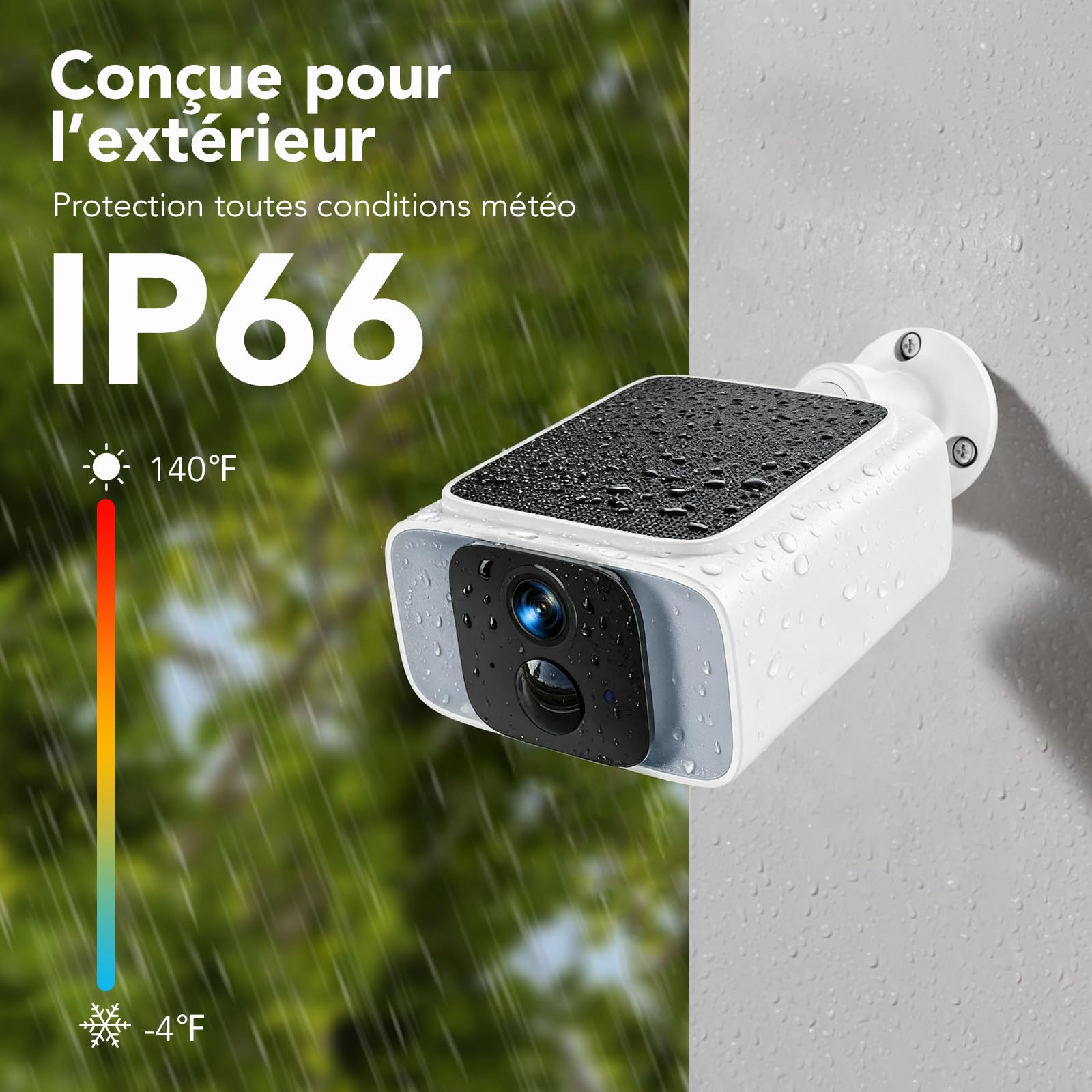 GNCC Camera Surveillance WiFi Exterieure sans Fil Solaire, 5G/2.4GHz WiFi | 2K Camera Exterieur avec Panneau Solaire, Vision Nocturne Couleur, Audio Bidirectionnel, PIR Sirène, W20