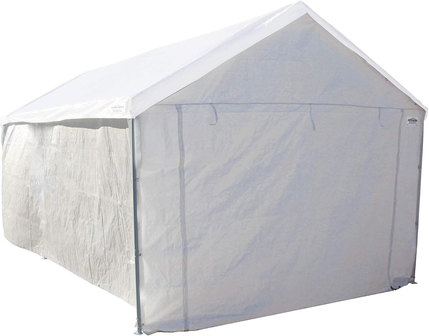 Canopy Tent Sidewalls for Domain Carport with Straps, Ideal for Garage Storage, Inflatable Garage Covering, White (Sidewalls Only)