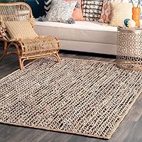 Tapis Ovale En Jute Et Coton Bicolore – Fait Main, Style Bohème Rustique – Durable Et écologique – Pour Salon, Chambre, Entrée – Plusieurs Tailles