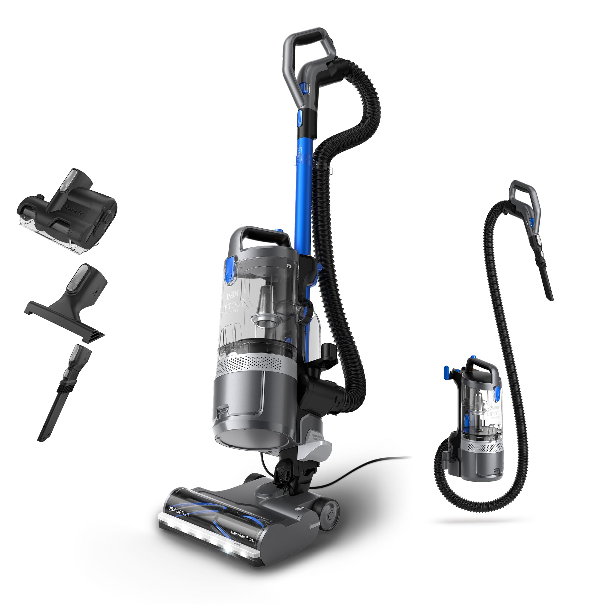 Vax Vax LiftOut Reach Pet Corded Upright Bagless Vacuum Cleaner, Lightweight, Handheld Tool Attachments for Pet Hair, Car, Upholster