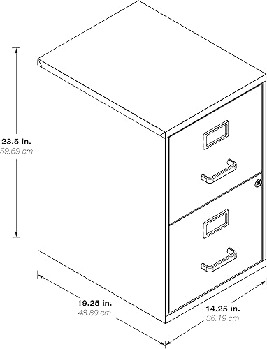 Miniatura 3 de OSP Home Furnishings - Archivador de metal con 2 cajones con cierre, color marrón