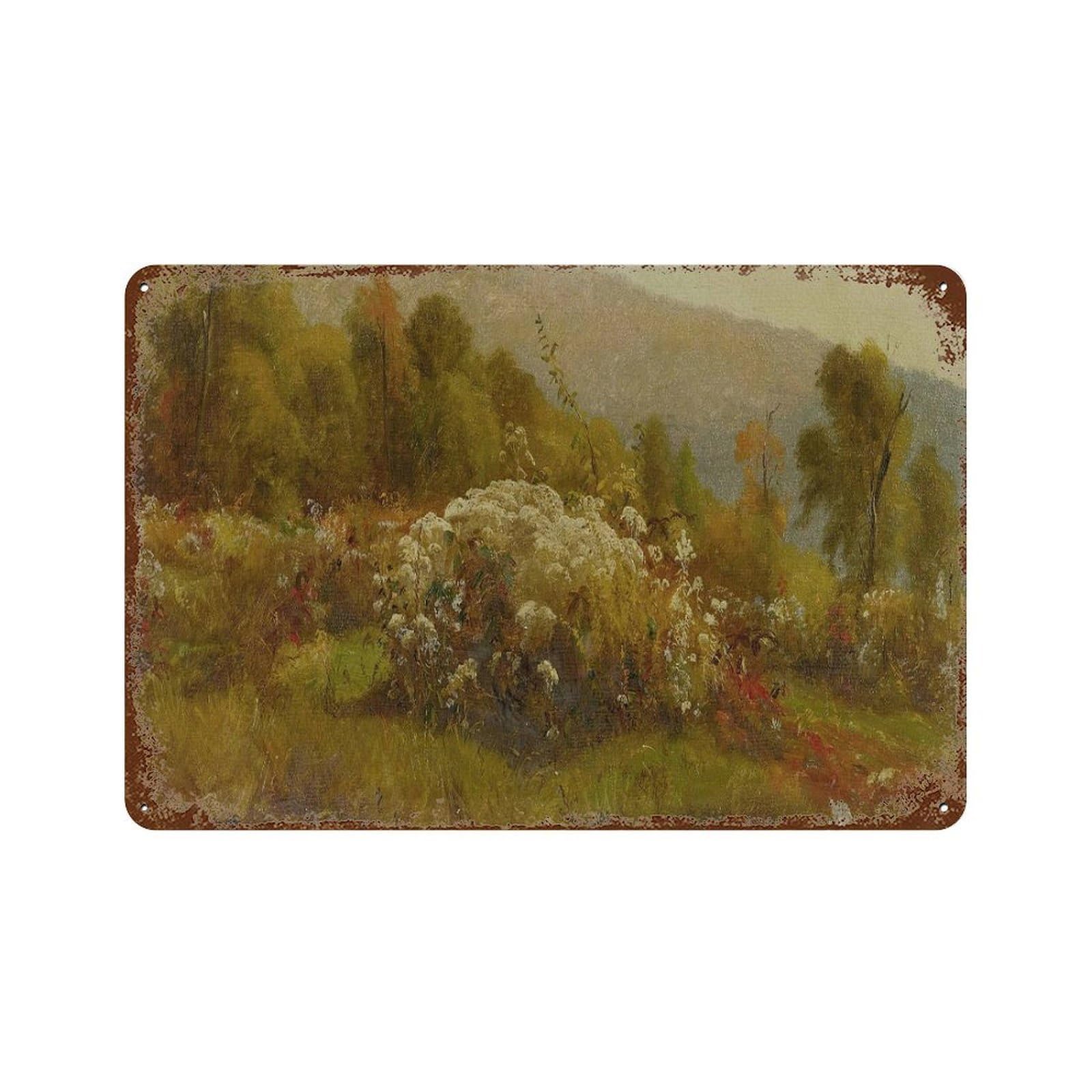 xiaoxiaoshen Rural Wall Decorations, Wildflower Landscape Paintings Wall Decor Art Metal Tin Poster Modern Home Decor Art Home Bar Shop Decorations Vintage Sign 20x30cm