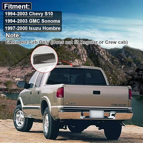 Miniatura 7 de 3 tercera luz de freno cubierta ahumada con junta de sello cabina extendida solo compatible con Chevy S10 GMC Sonoma 1994-2003 1997-2000 Isuzu