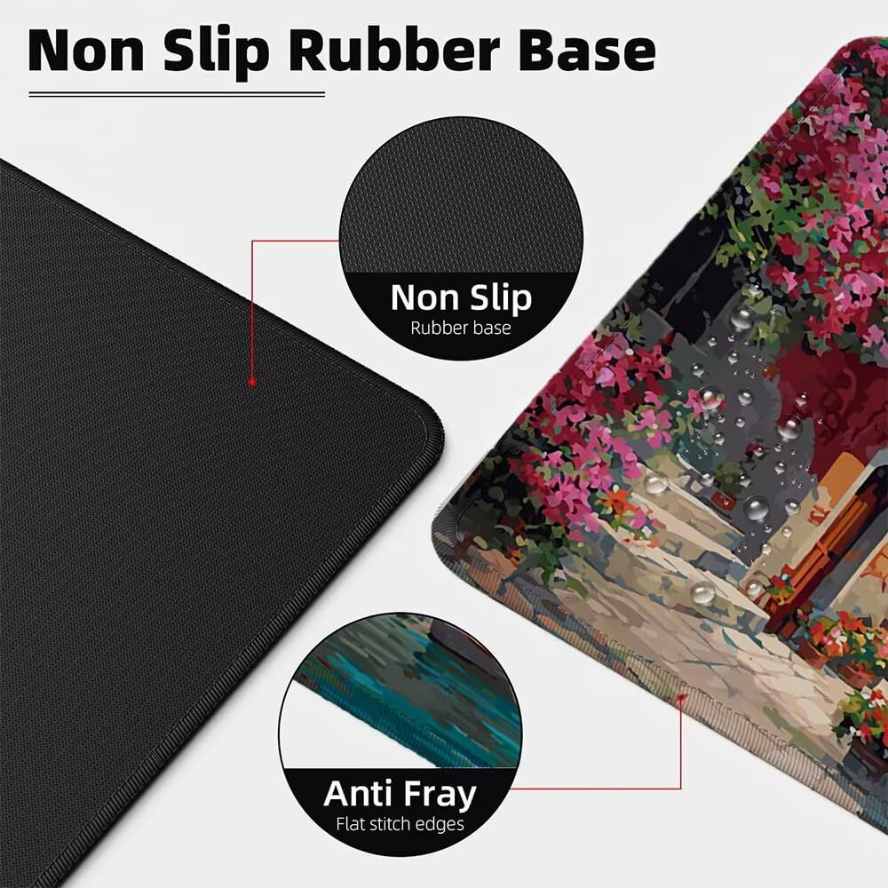 Alfombrilla Ratón XXL 600x1200x3 mm Mouse Pad Grande Gaming Paisaje Alfombrilla Escritorio,con Base de Goma Tapete Escritorio con Bordes Cosidos, Impermeable Antideslizante Ordenador Desk Mat zj-845