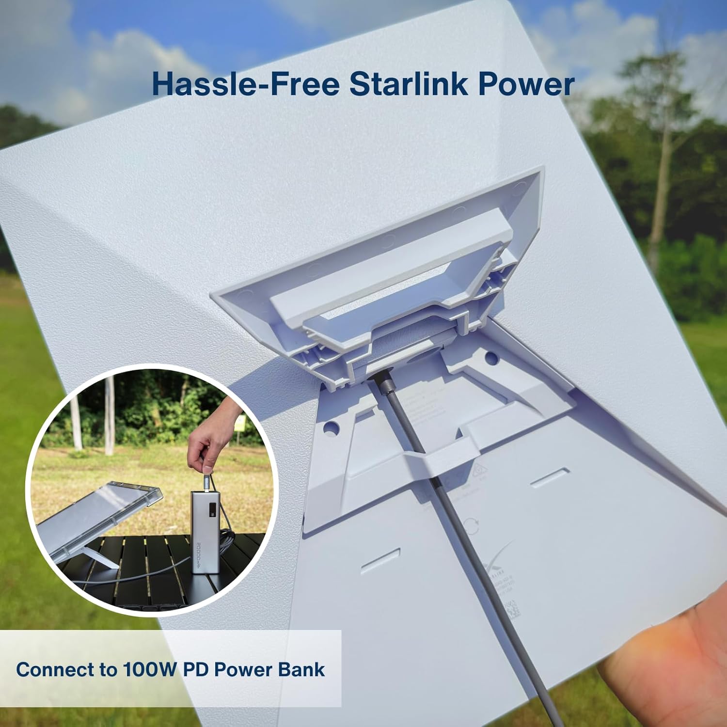 DC to DC Power Cable Cord 19AWG for Starlink Mini 3M/10FT, Waterproof Barrel Jack, DC to USB-C Power Cable with LED for Starlink Mini 5M/16.5FT, Support PD 100W 20V/5A Input