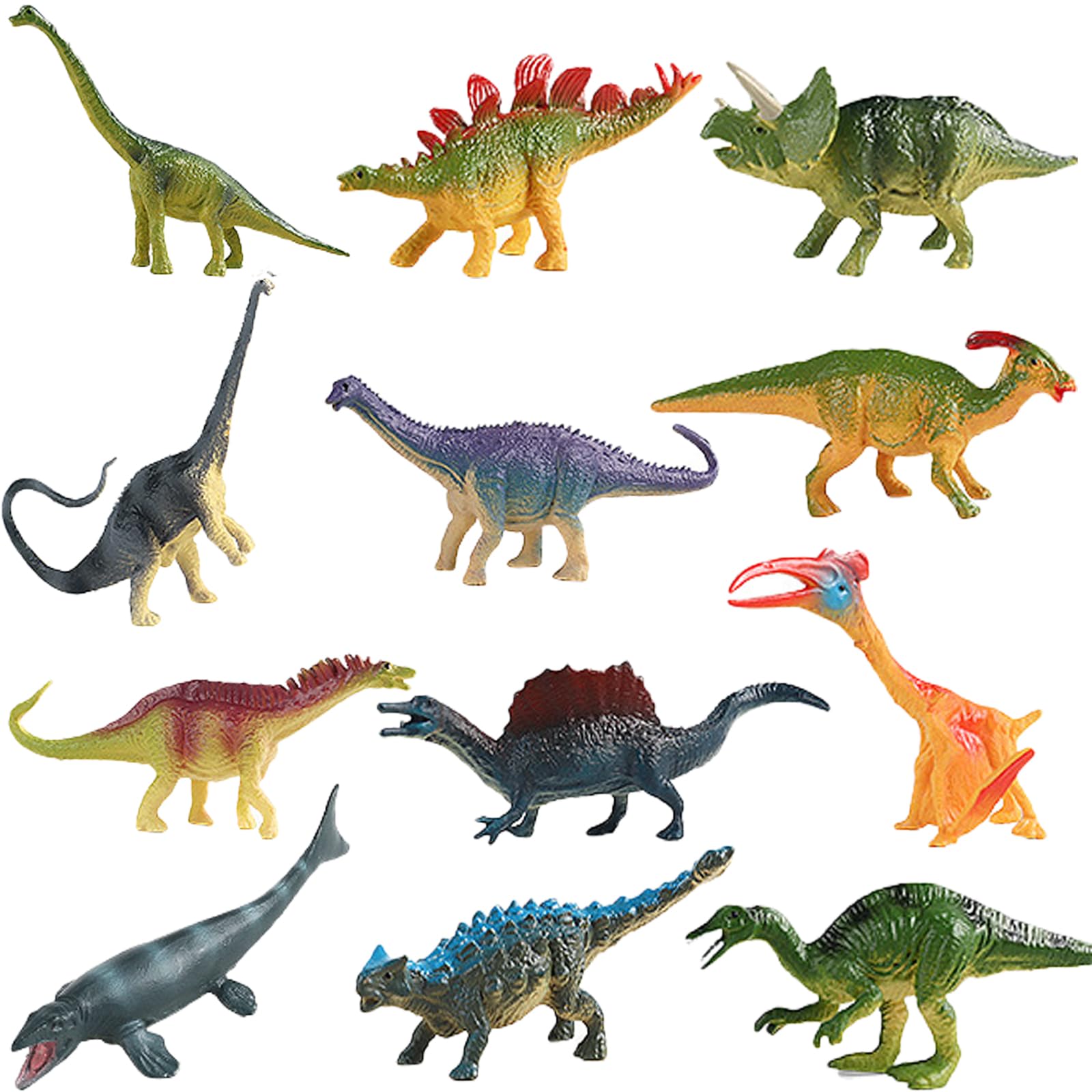 Eterspr Mini Dinosaur Figures Set, 12 Pack Realistic Small Dinosaurs, Mini Dinosaurs, Ideal for Gifts, New Year Gifts, Classroom Rewards