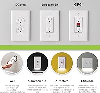 Vista 7 de Individual - SnapPower GuideLight [para decoración estándar, no para enchufes GFCI] - Luz nocturna - Placa de pared para tomacorriente eléctrica