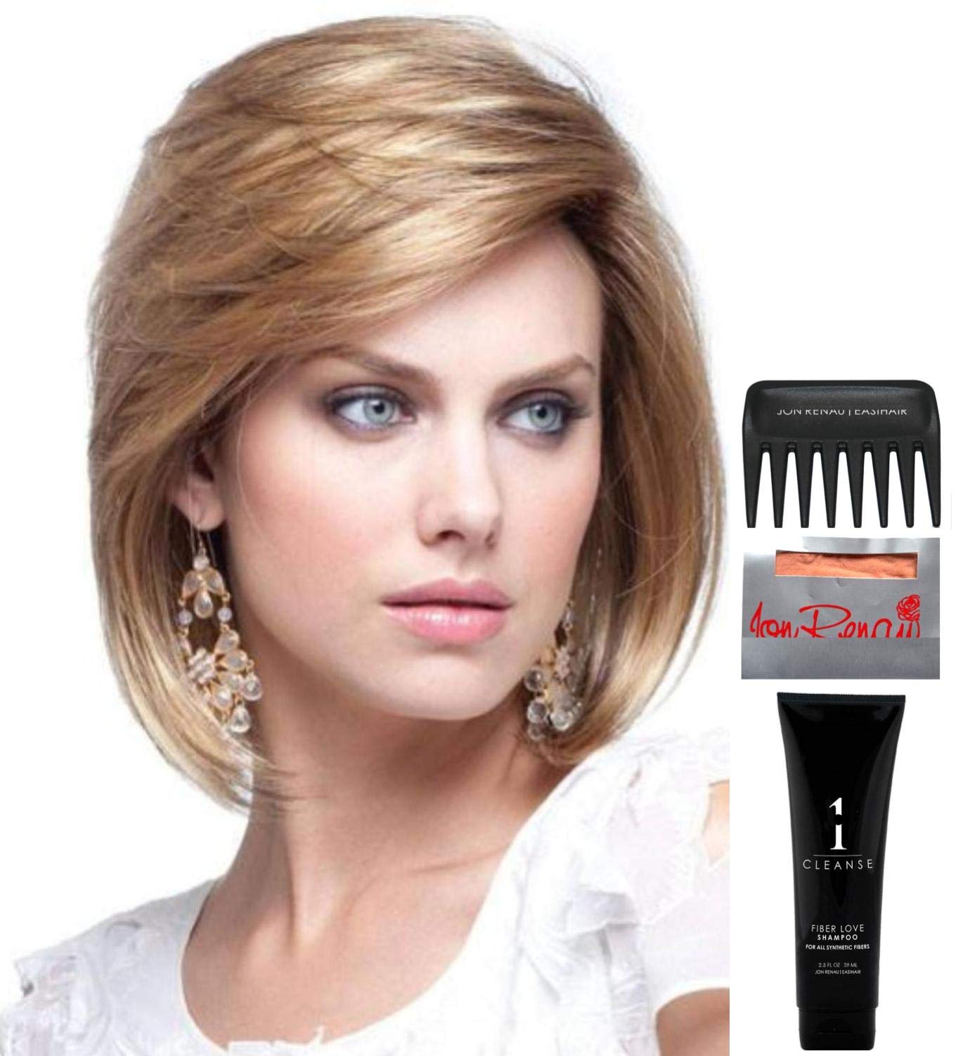 Bundle - 5 items: MAY by Noriko Wig, Christy's Wigs Q & A Booklet, Wig Shampoo, Wig Cap & Wide Tooth Comb - Color: CREAMY TOFFEE-R