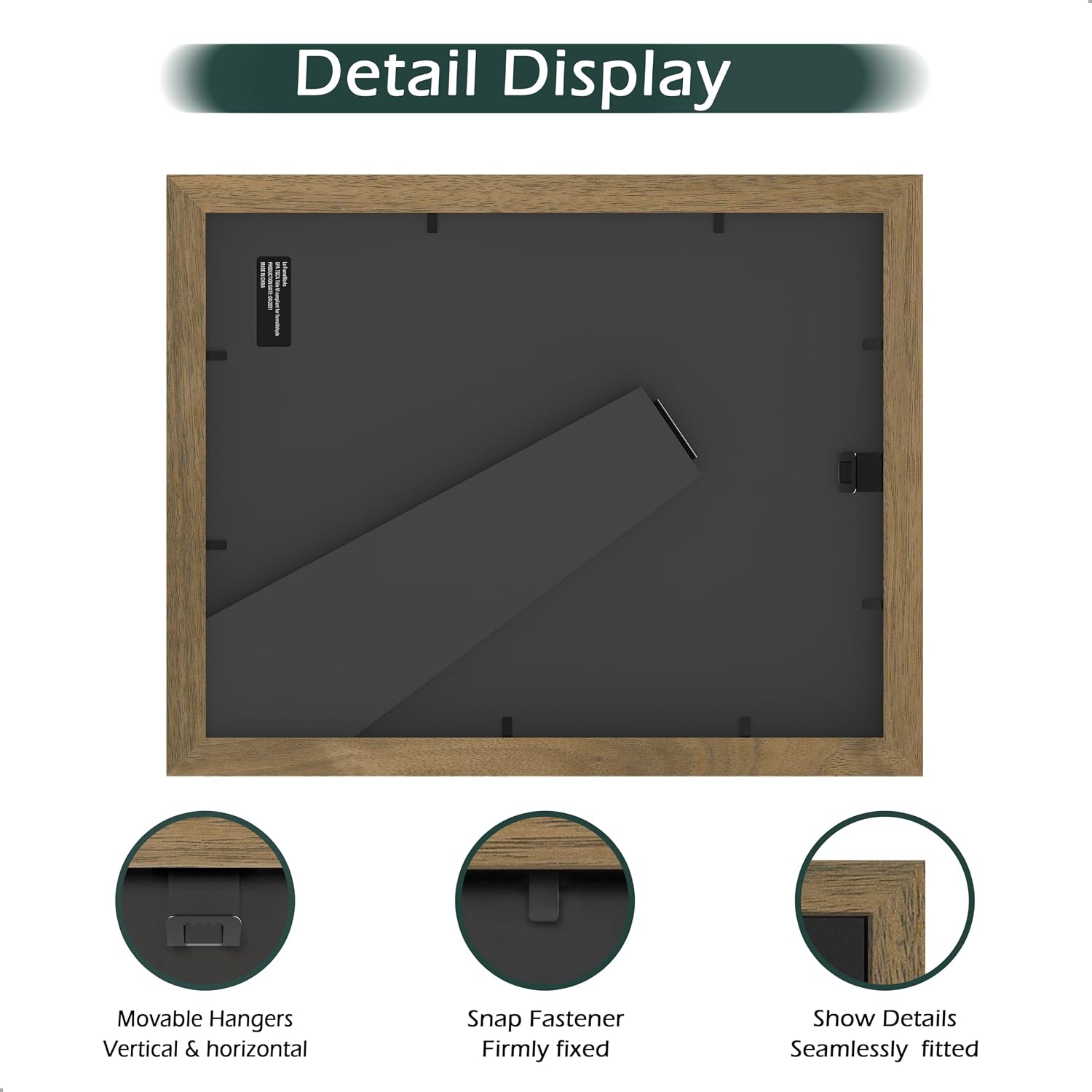 FrameWorks 8.5x11 Classic Wooden Document Frames Tempered Glass/Dark Oak / 2-Pack