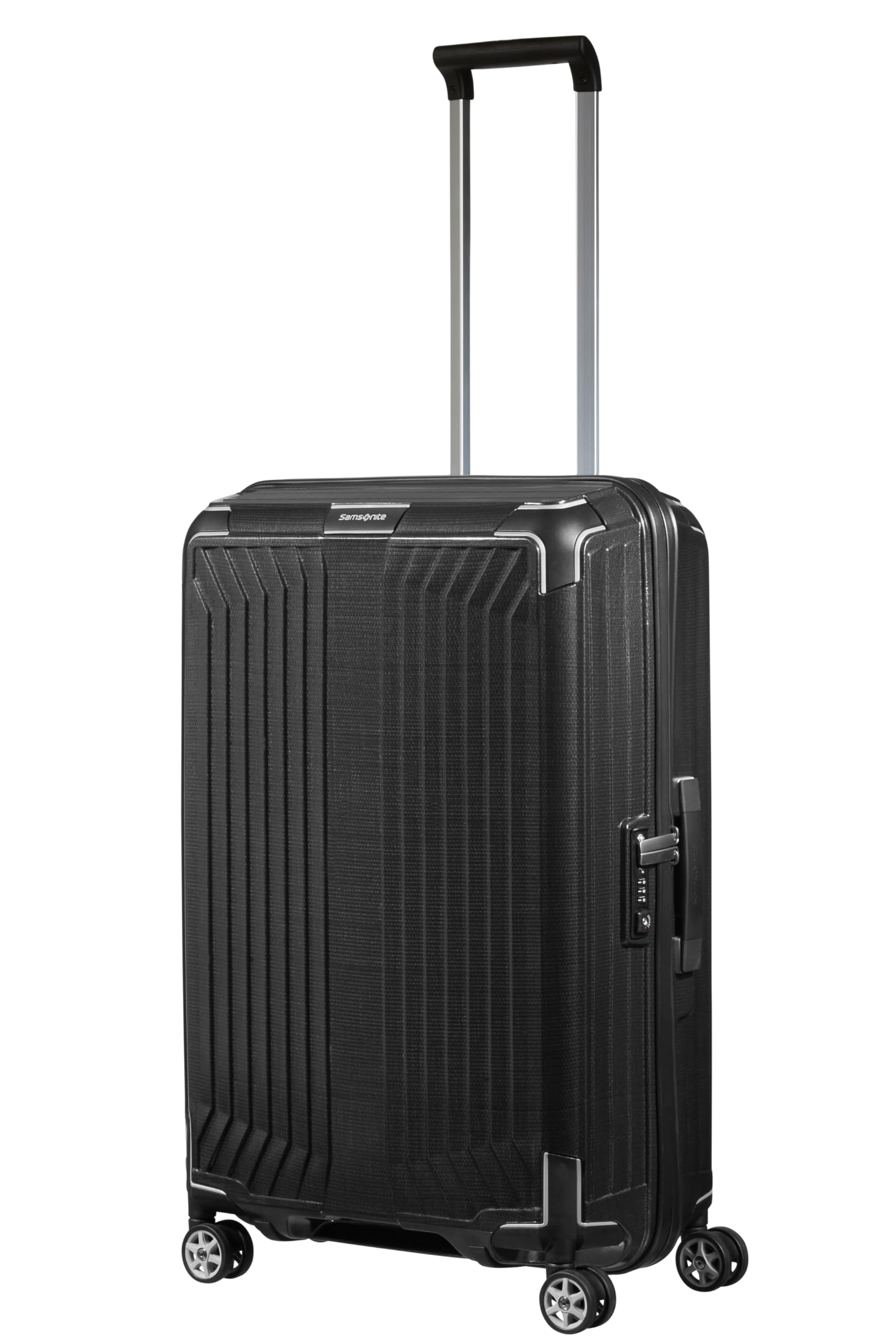 Samsonite Lite-Box - Premium Hartschalenkoffer Mittelgroß 69 cm, Reisekoffer mit 4 Rollen, Leicht, TSA-Schloss, 75L - 2.80 KG - Schwarz