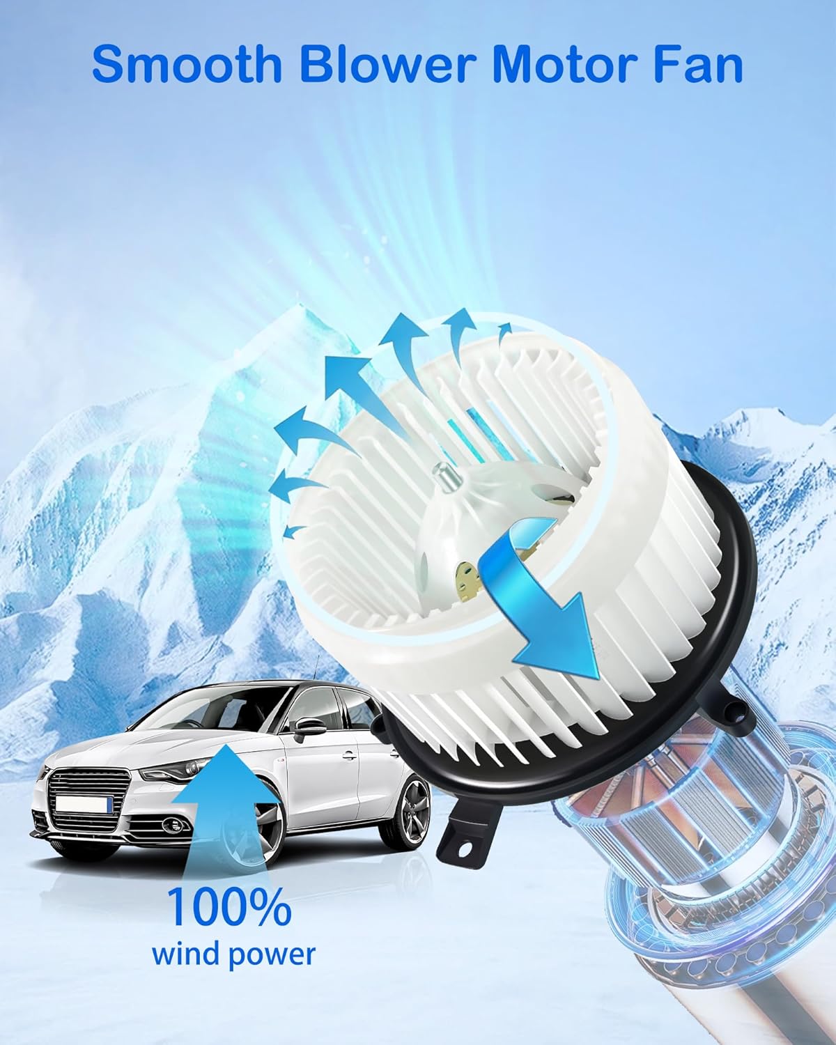 AC Blower Motor Fan Compatible with Chrysler Town & Country 2008-2016,for Dodge Durango 2011-2021,for Jeep Grand Cherokee 2011-2021 Front Automotive Replacement Blower 700216