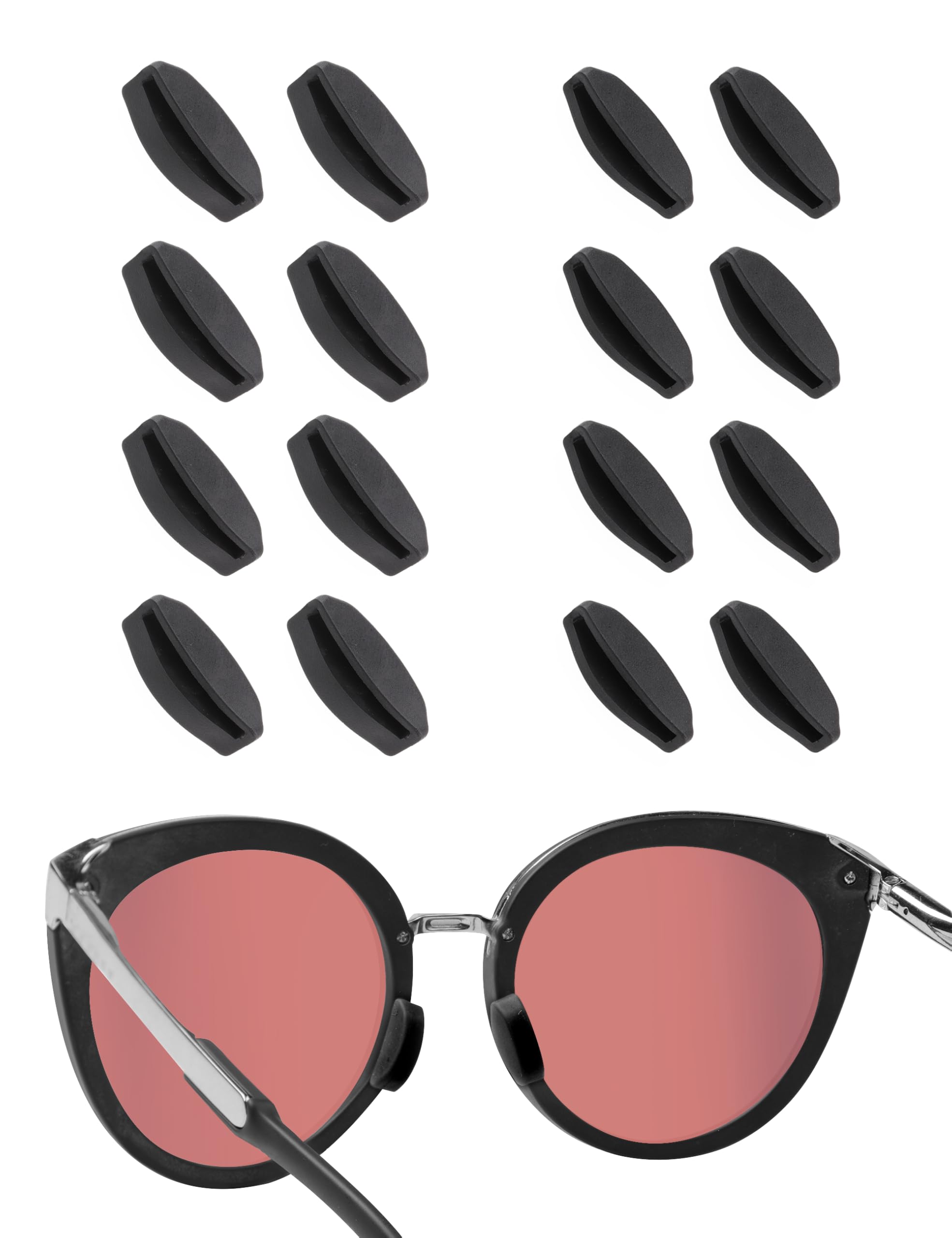 Acefrog 4 pares de almohadillas de nariz mejoradas para Oakley Frogskins Range OO9284, Top Knot OO9434 OX3238, HSTN, Side Swept OO9445, Spindrift OO9474, repuesto de pieza de nariz a presión, negro