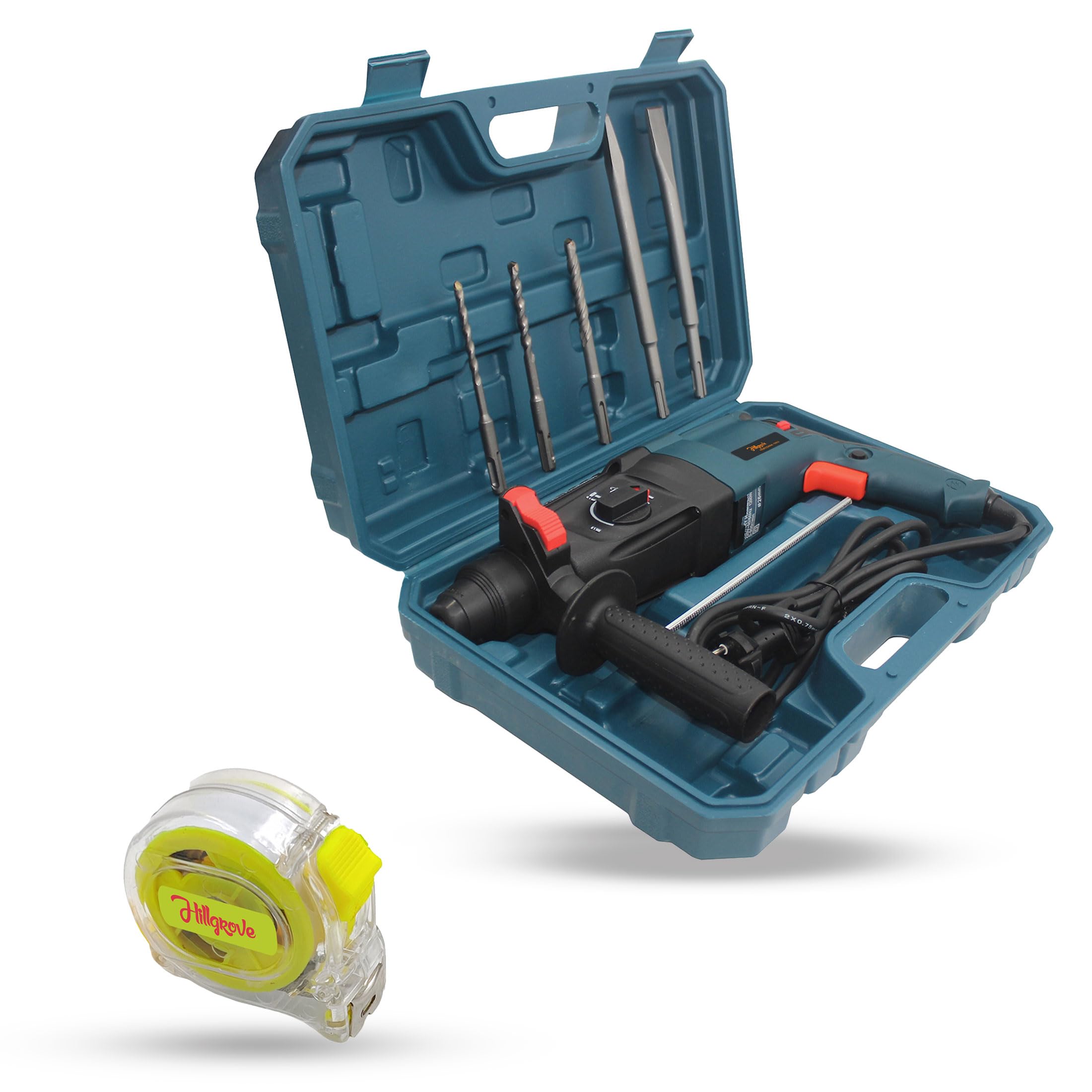 Hillgrove HGCM752M1 26mm Hammer Impact Drill Machine Forward/Reverse Rotation with 5Pcs SDS Plus Bits for Making Holes in Metal/Wood/Concrete Hammer Drill (26 mm Chuck Size, 1200 W) (B0C9Y6SZ7P) Amazon Price History, Amazon Price Tracker