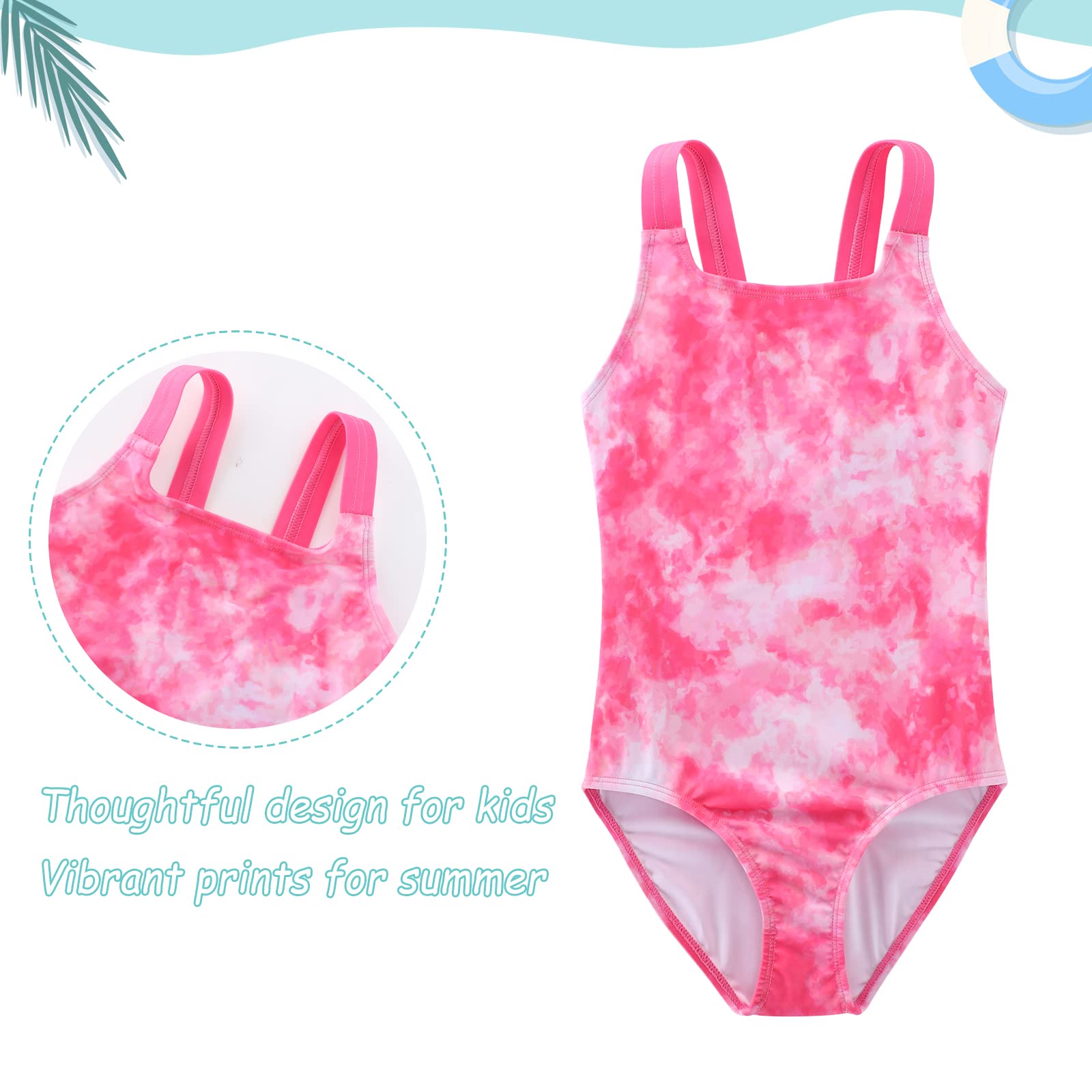 Traje de baño de una pieza para niñas Bañador Natacion Tie Dye, Tie Dye 102p / Chica, 5-6 Años
