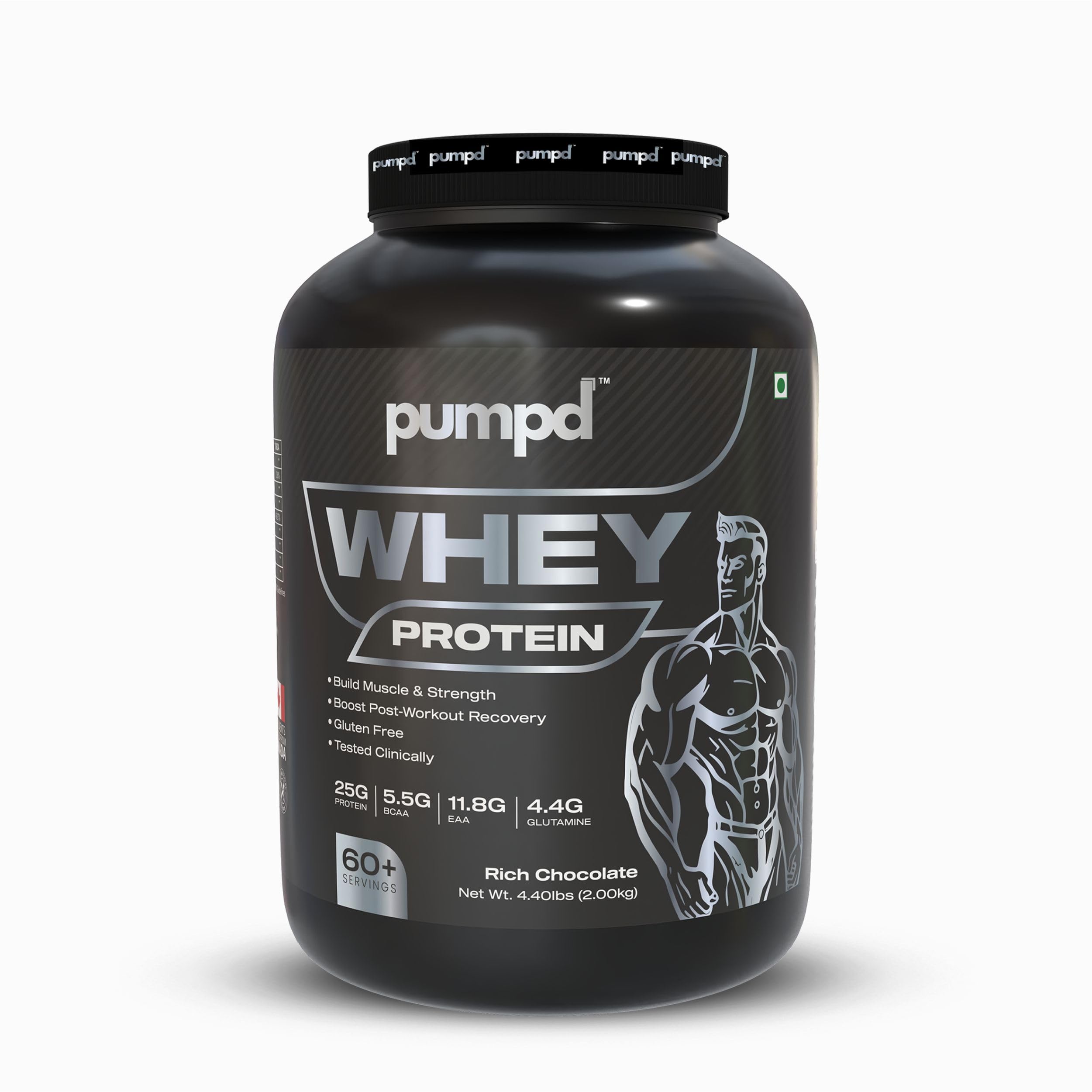Pumpd Whey Protein Powder 2Kg | 25g Protein Per Serving for Muscle Growth & Recovery | Fast-Absorbing, Low Carb, High BCAA | Ideal for Post-Workout & Weight Management | Rich Chocolate | 60+ Servings