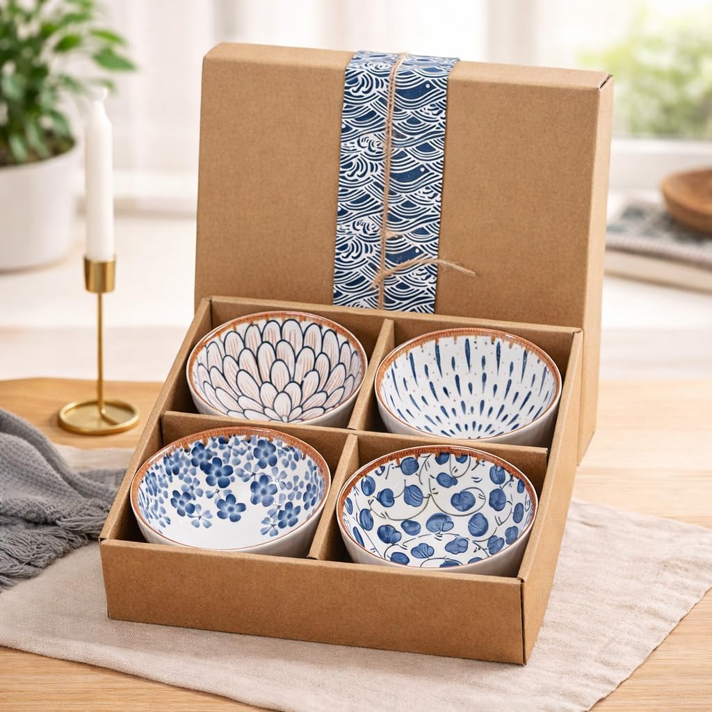 Japanese Ramen Bowl Set - 14 Piece Dinnerware -6