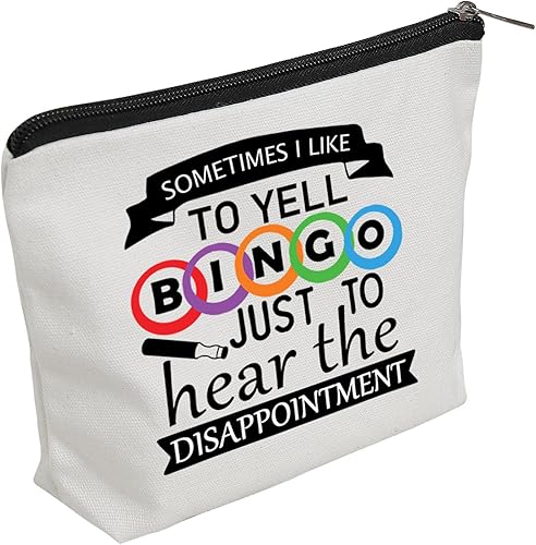 WZJHCL Bolsa organizadora de almacenamiento de viaje de bingo para amantes de los juegos de bingo, bolsa de maquillaje para jugadores de bingo,