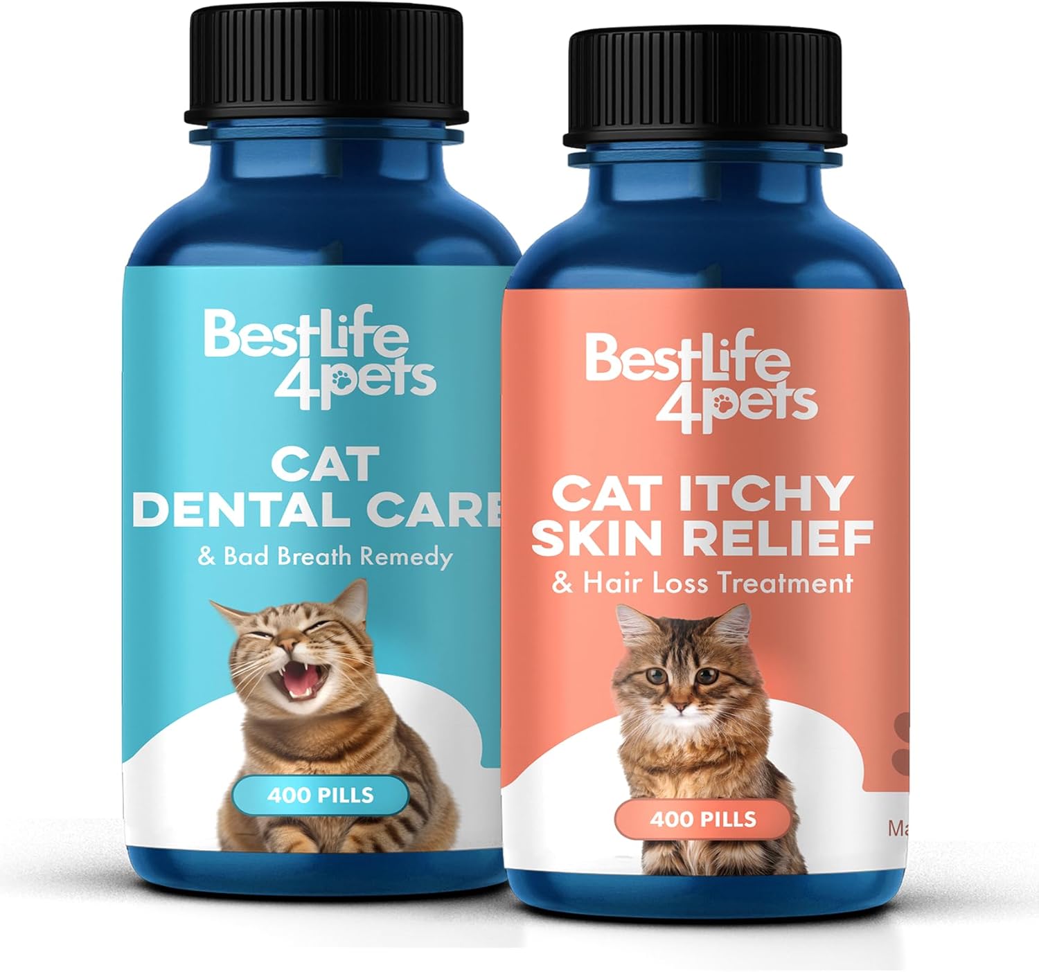 Cat Dental Care & Bad Breath Remedy, Natural Oral Health for Cats Teeth, Mouth, Gums, Daily Cat Breath Freshener and Cat Itchy Skin Relief & Hair Loss Treatment Holistic Allergy Relief