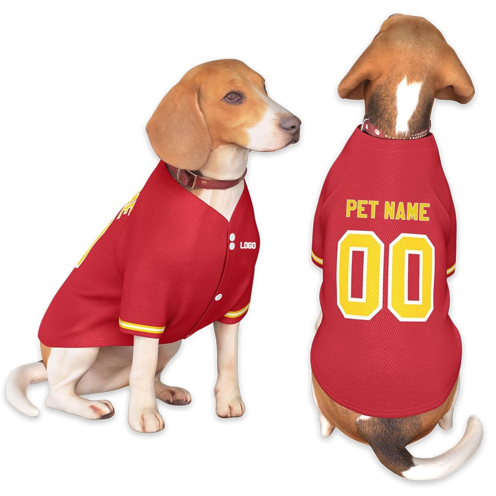 Personalized Dog Clothes Customizable Pet Football Jersey with Number Name Logo Breathable Dog Vest Short Sleeve for Large Medium Small Dogs and Cats