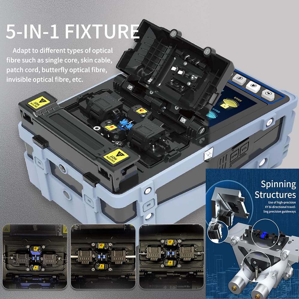 SM&MM Automatic Intelligent Optical Fiber Fusion Splicer Welding Splicing Machine Splicing 6S Heating 15S Built-in OPM &VFL & Fiber Cleaver Kit (NK-3S)
