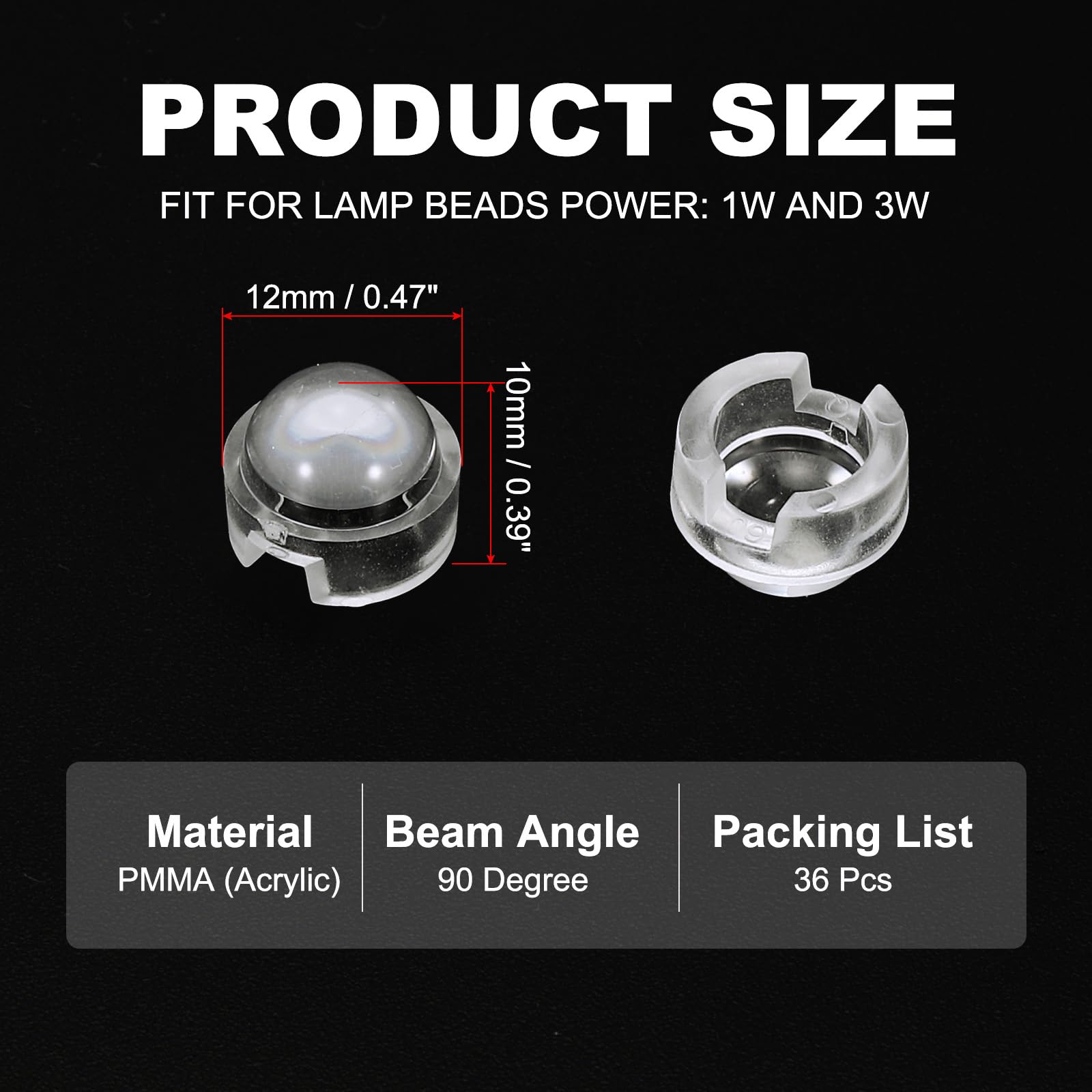 PATIKIL 12mm LED Convex Lens - Image 2