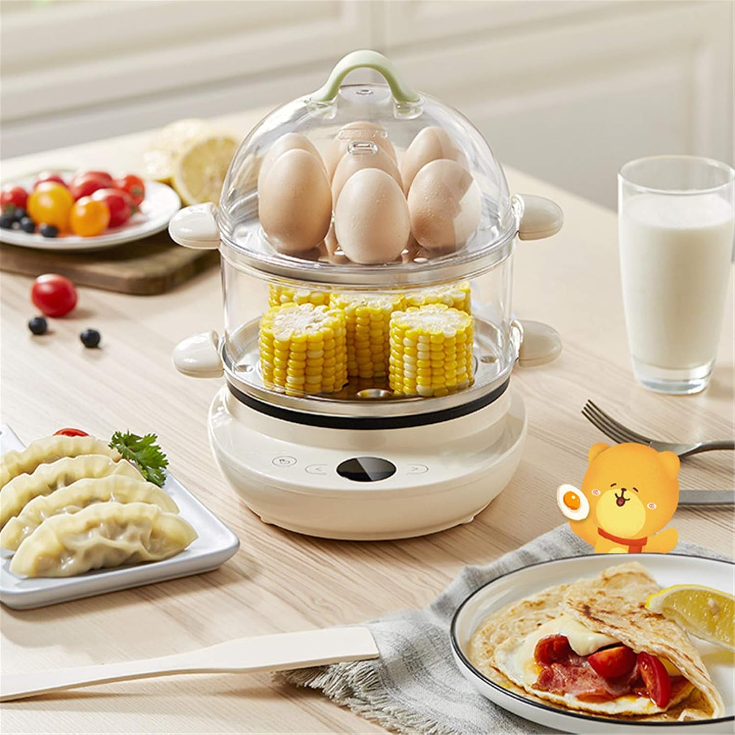 Egg Cooker 14 Capacity Multi-Function Egg Cooker Rapid Egg Boiler with Auto Shut Off Household Functional Egg Steamer Suitable for Boiled Eggs