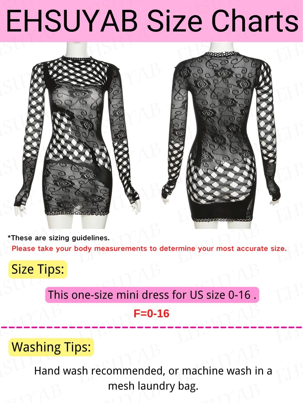 Club Outfits, Hollow Out, Long Sleeve One Piece Bodycon Fishnet Dress - Image 7