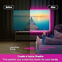 Vista 7 de Keepsmile 50ft Led Lights for Bedroom, Bluetooth Smart APP Control RGB Color Changing Led Strip Lights with Remote Control and Power Adapter Led