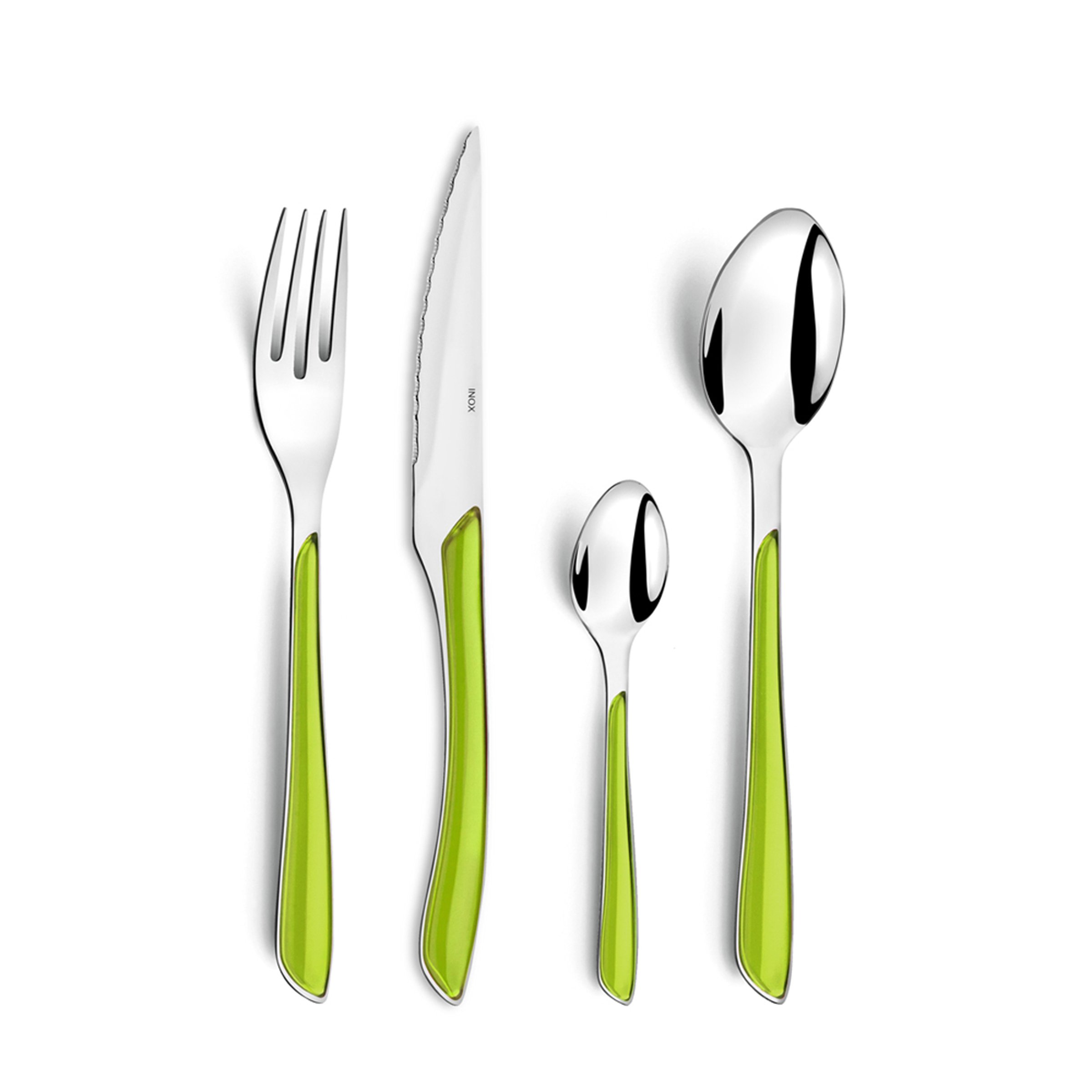 AMEFA - Ménagère 24 couverts de table pour 6 personnes - Eclat - Acier inoxydable 18/0, Finition Brillante - Vert Anis