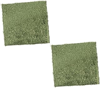 IWOWHERO 2pcs Climbing Pet Fake Lawn Fake Grass Pads for Dogs Synthetic Grass Tile Terrarium Bedding Liner Miniature Grass Mat Artificial Moss Reptile Mats Animal Absorbent Pad Cotton