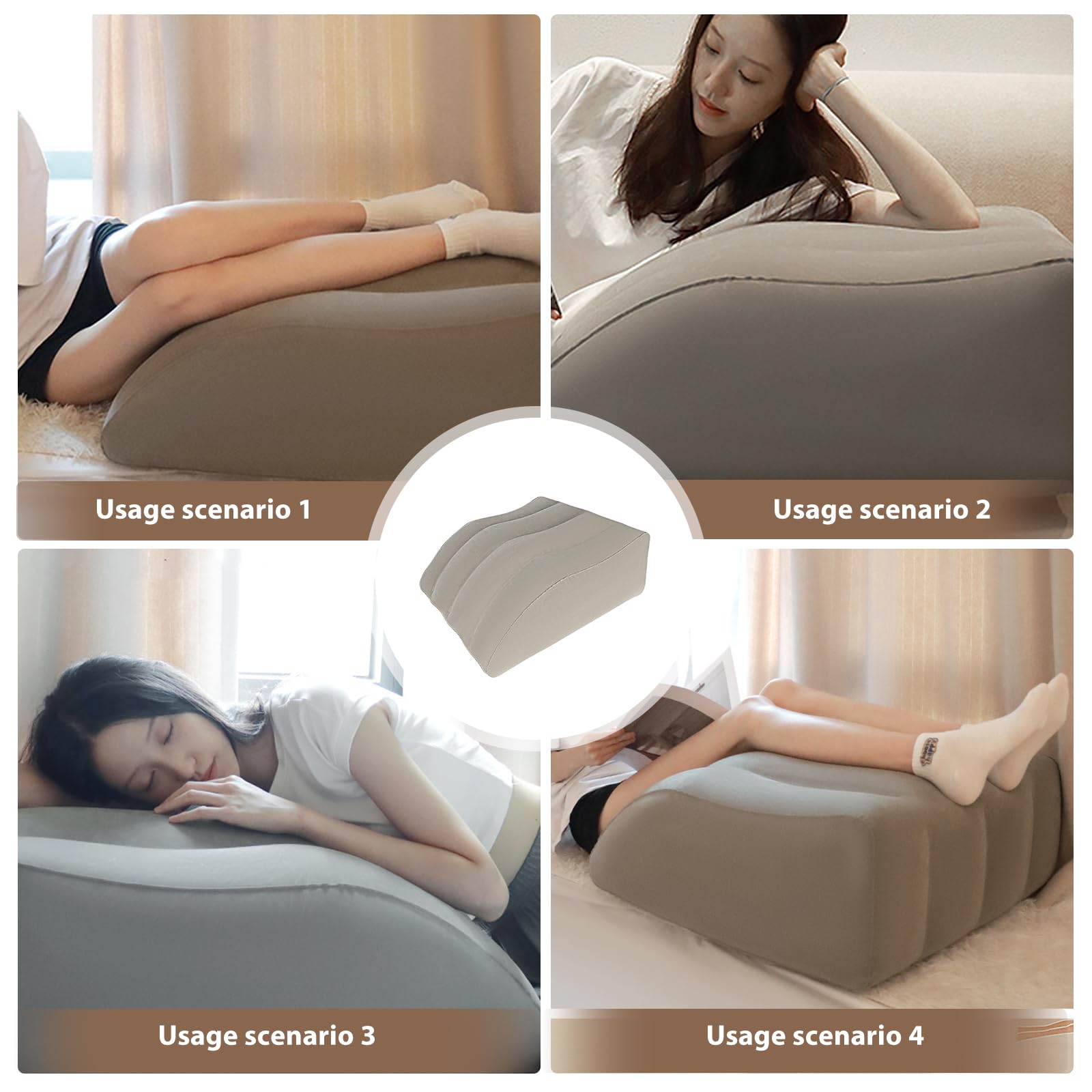 Cuscino gonfiabile per sollevare le gambe: cuscino gonfiabile per i viaggi, cuscino ergonomico a cuneo per dormire, adatto per rilassare i muscoli e alleviare il gonfiore