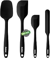 Vista 8 de Anaeat Juego de 2 Espátulas Delgadas de Silicona - Mini Espátulas para Servir Brownies - Volteador Spurtle Antiadherente para Cocinar Fácilmente