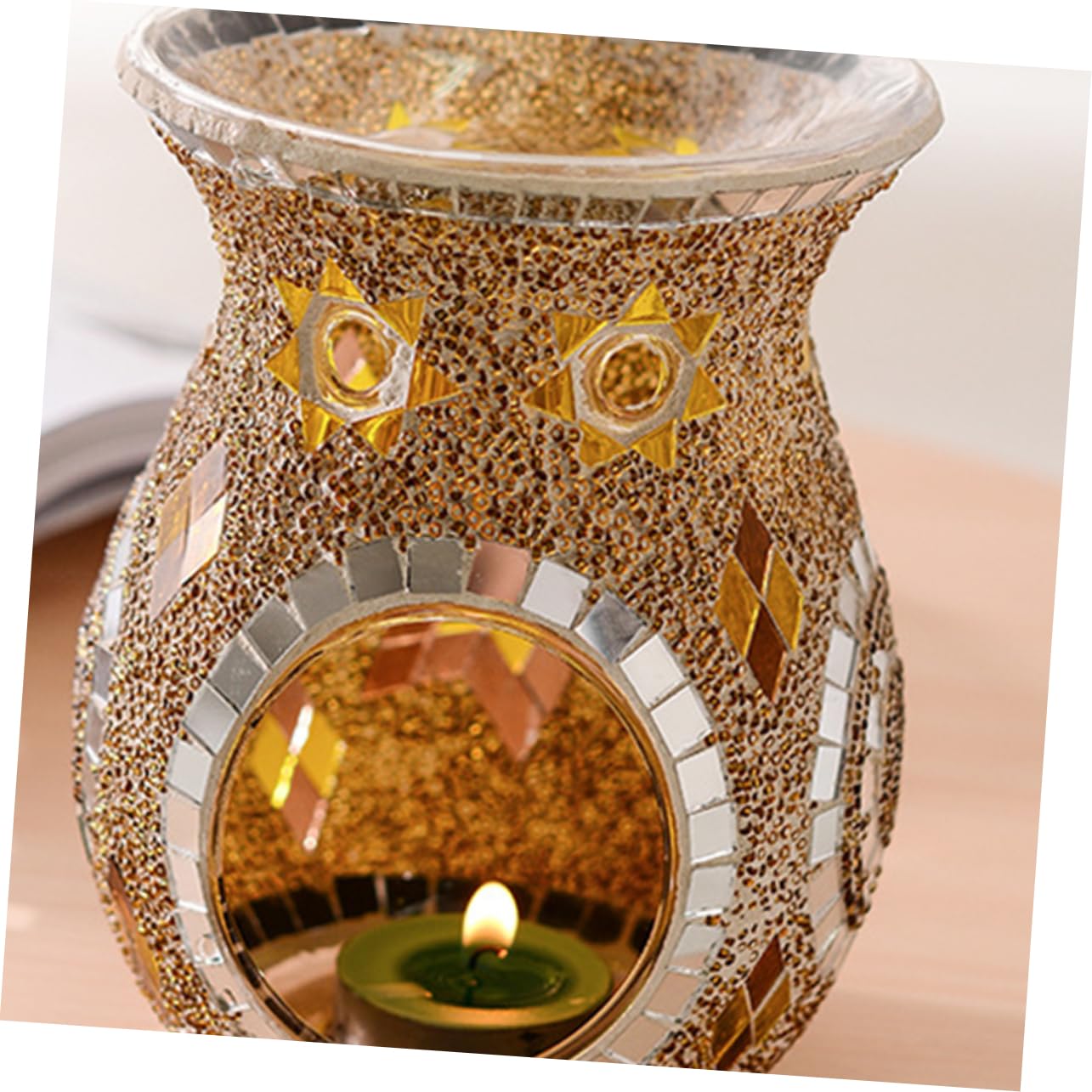 Cabilock 1 Pc Quemador aromaterapia Vidrio Centro Mesa Titular Quemador candelita cerámica Office candelabros Calentador Escritorio Ornamento Quemador Aceite Esencial